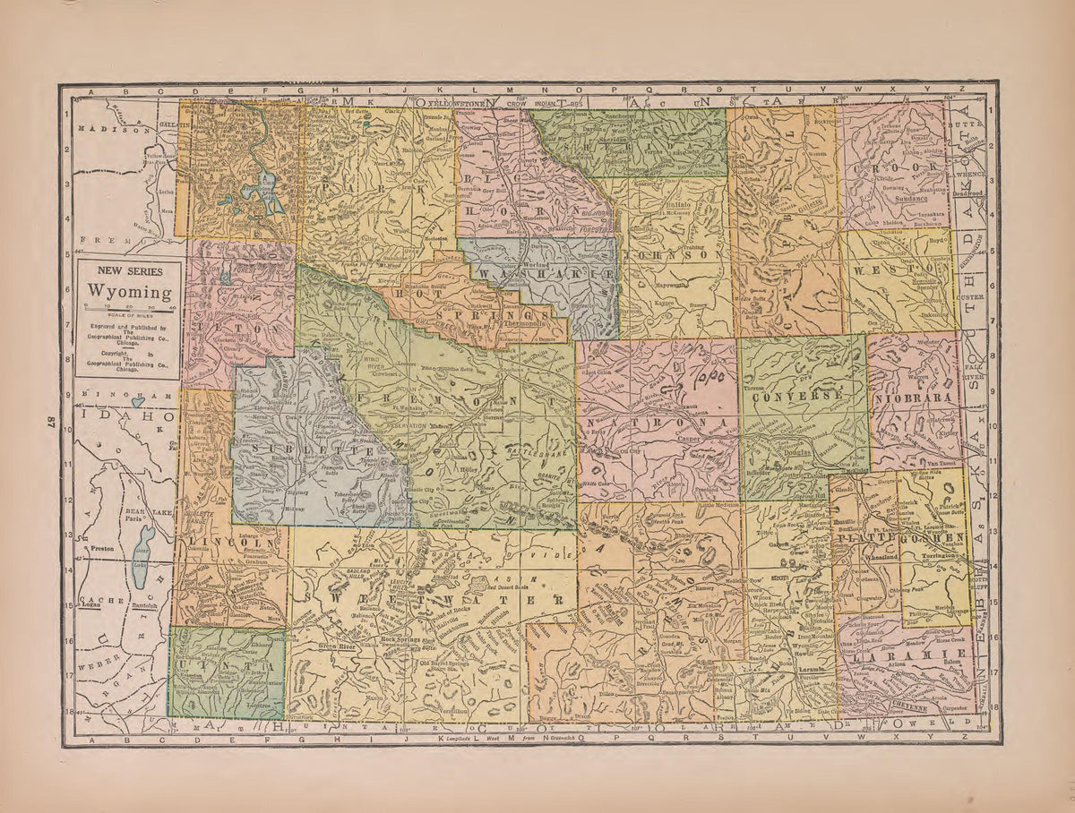 Wyoming from Atlas of Doniphan County, Kansas : Containing Maps of Townships of the County, Maps of State, United States and World : Farmers Directory, Analysis of the System of U.S. Land Surveys 1927 by Relic Map Company