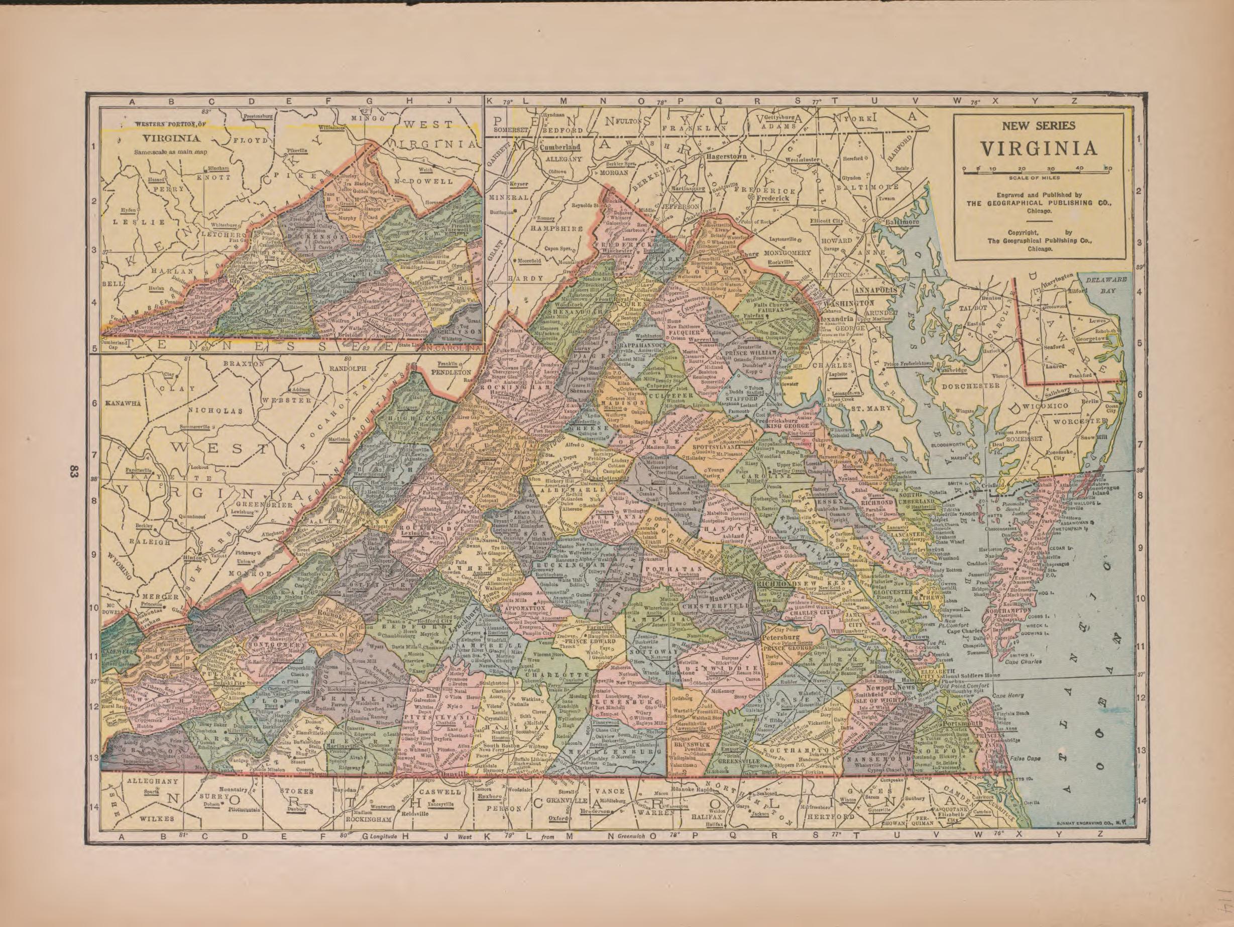 Virginia from Atlas of Doniphan County, Kansas : Containing Maps of Townships of the County, Maps of State, United States and World : Farmers Directory, Analysis of the System of U.S. Land Surveys 1927 by Relic Map Company