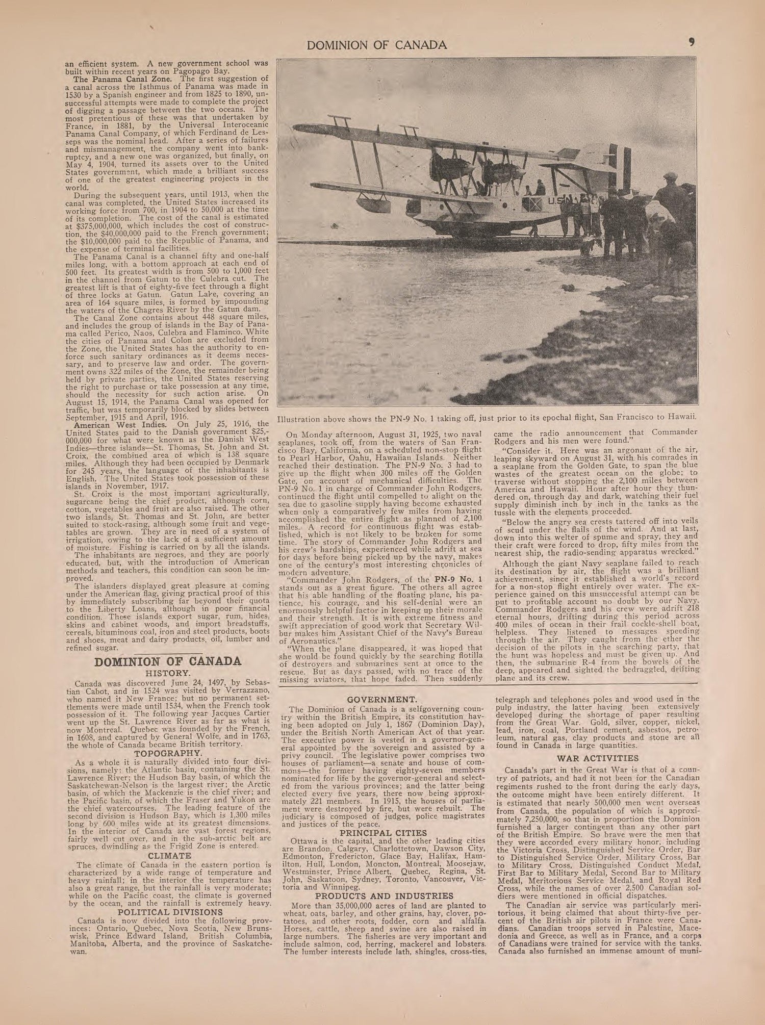 View of PN-9 Taking Off and Text from Atlas of Doniphan County, Kansas : Containing Maps of Townships of the County, Maps of State, United States and World : Farmers Directory, Analysis of the System of U.S. Land Surveys 1927 by Relic Map Company