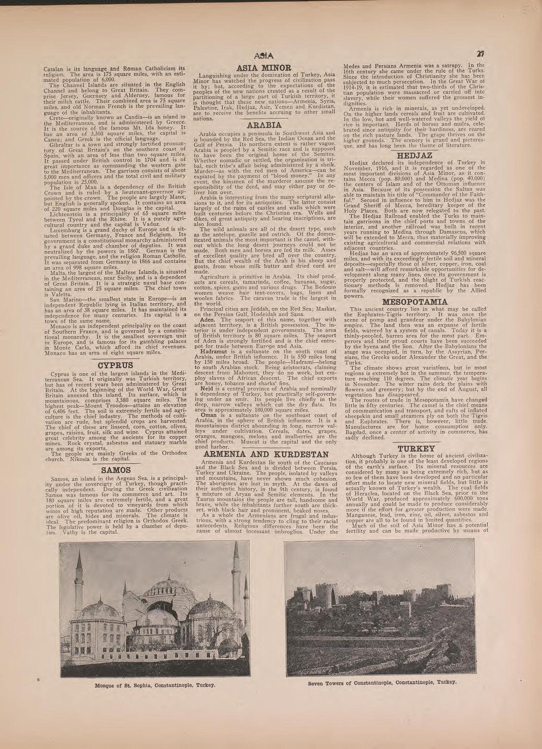 Views of Constantionople, Turkey and Text from Atlas of Doniphan County, Kansas : Containing Maps of Townships of the County, Maps of State, United States and World : Farmers Directory, Analysis of the System of U.S. Land Surveys 1927 by Relic Map Company