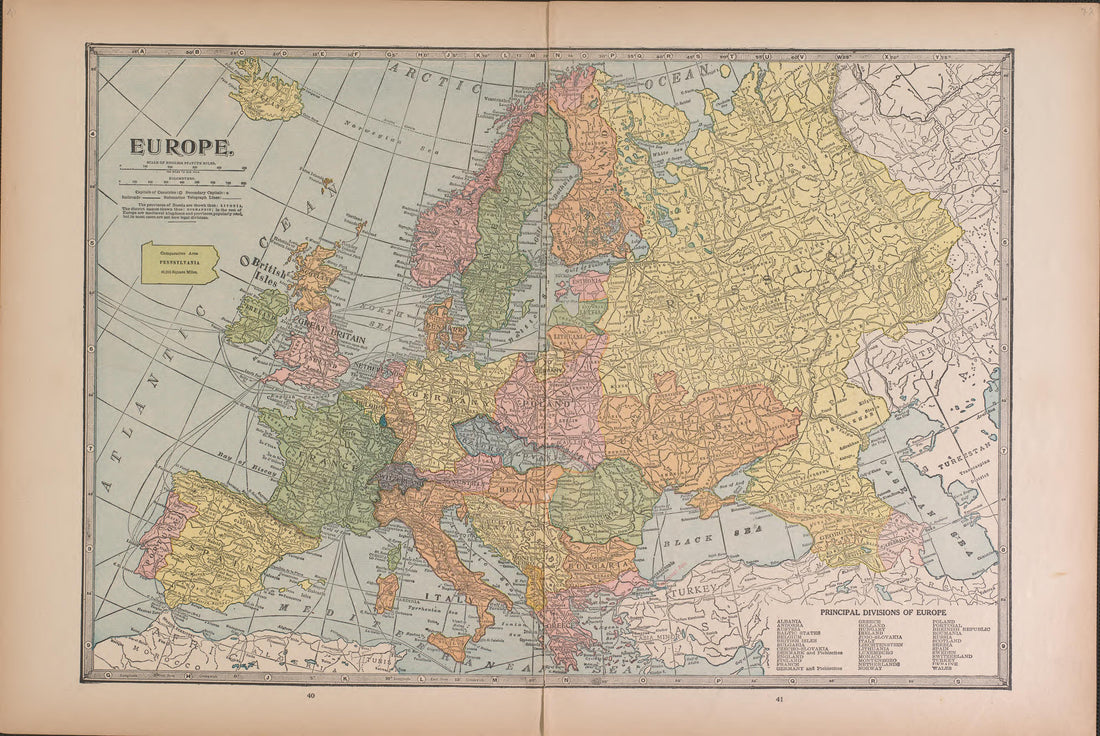 Europe from Atlas of Doniphan County, Kansas : Containing Maps of Townships of the County, Maps of State, United States and World : Farmers Directory, Analysis of the System of U.S. Land Surveys 1927 by Relic Map Company