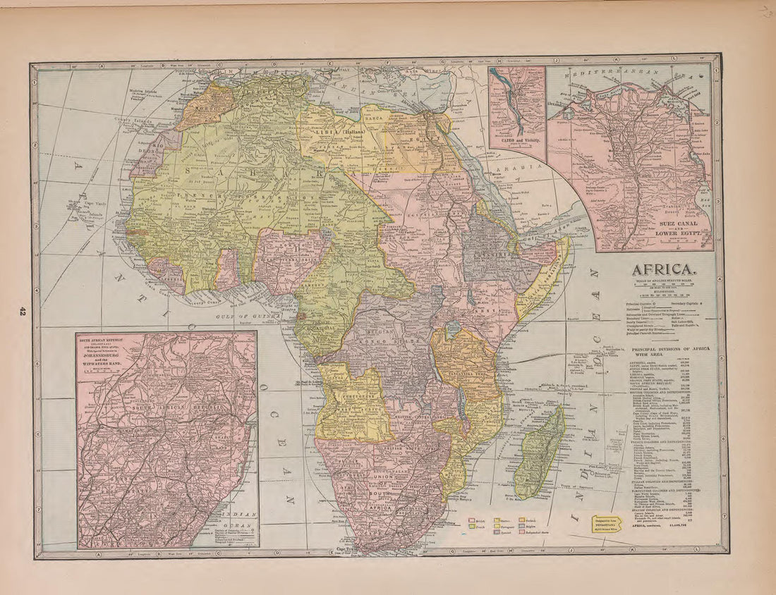 Africa from Atlas of Doniphan County, Kansas : Containing Maps of Townships of the County, Maps of State, United States and World : Farmers Directory, Analysis of the System of U.S. Land Surveys 1927 by Relic Map Company