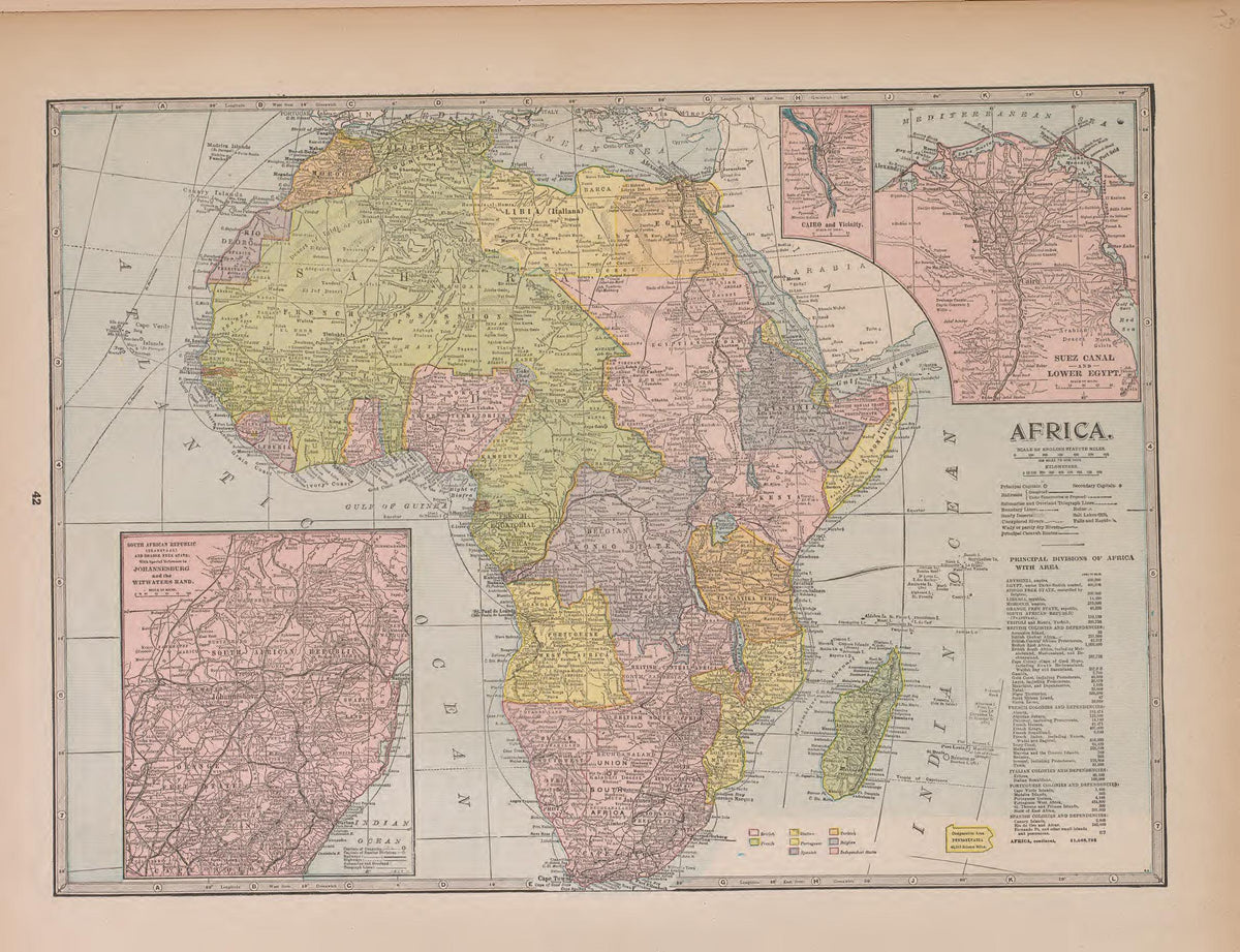 Africa from Atlas of Doniphan County, Kansas : Containing Maps of Townships of the County, Maps of State, United States and World : Farmers Directory, Analysis of the System of U.S. Land Surveys 1927 by Relic Map Company