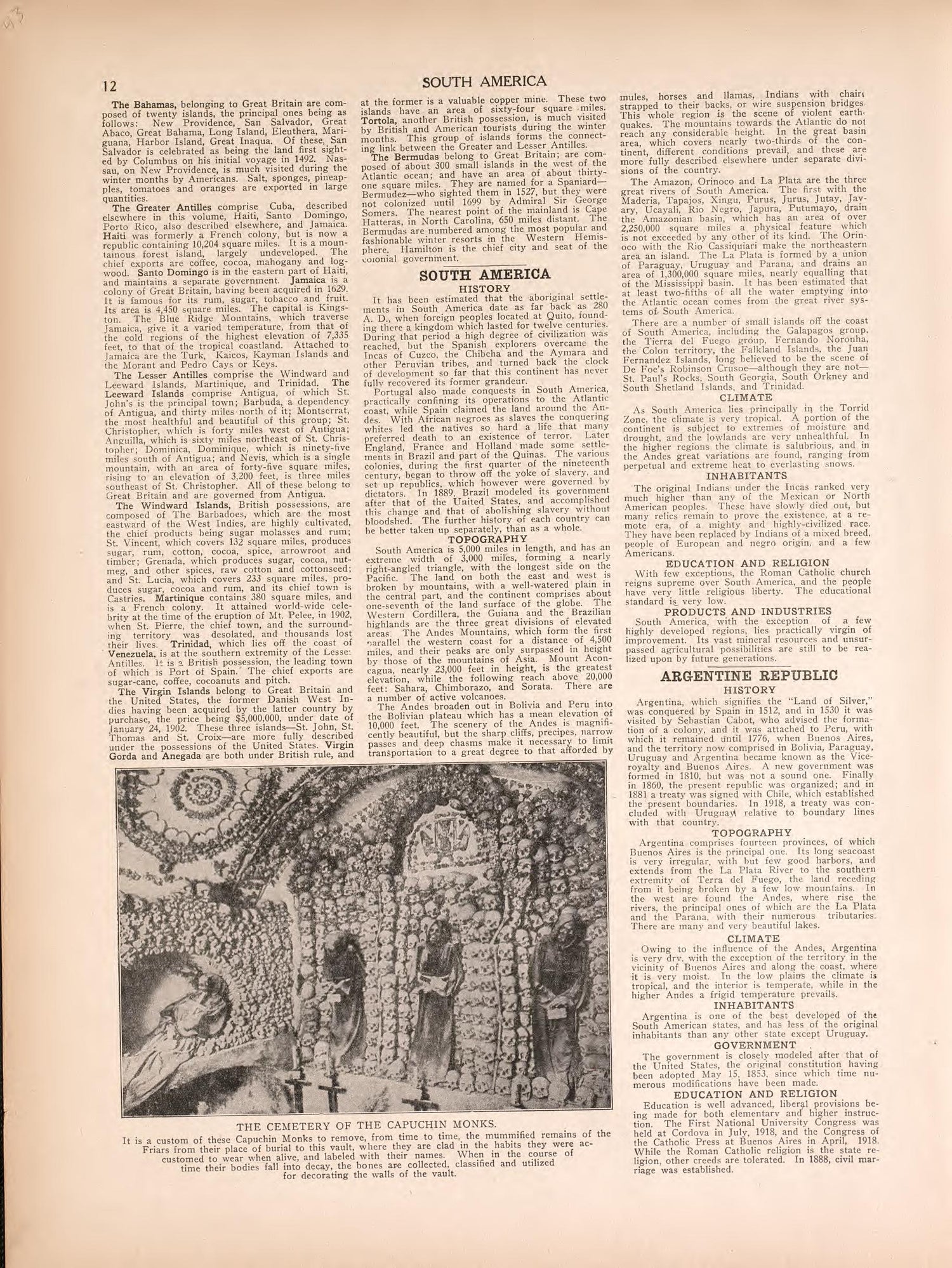 View of the Cemetery of the Capuchin Monks and Text from Atlas of Doniphan County, Kansas : Containing Maps of Townships of the County, Maps of State, United States and World : Farmers Directory, Analysis of the System of U.S. Land Surveys 1927 by Relic Map Company