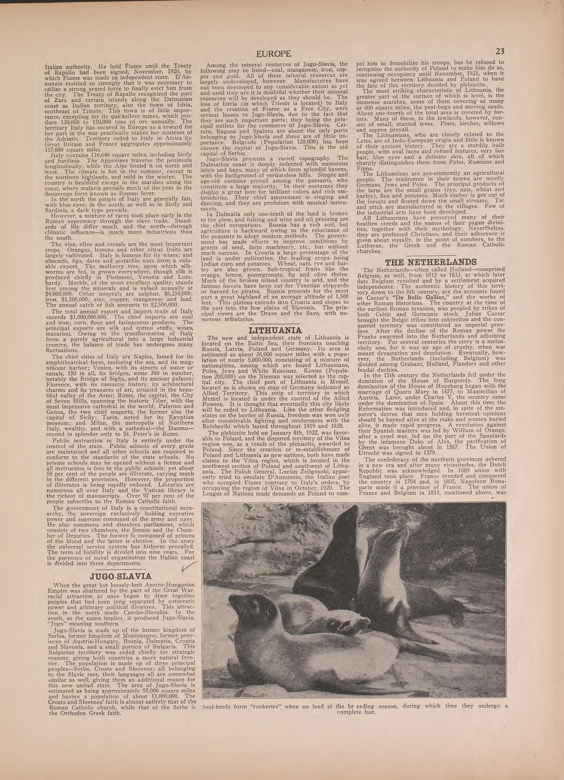 View of Seals at Breeding Season and Text from Atlas of Doniphan County, Kansas : Containing Maps of Townships of the County, Maps of State, United States and World : Farmers Directory, Analysis of the System of U.S. Land Surveys 1927 by Relic Map Company