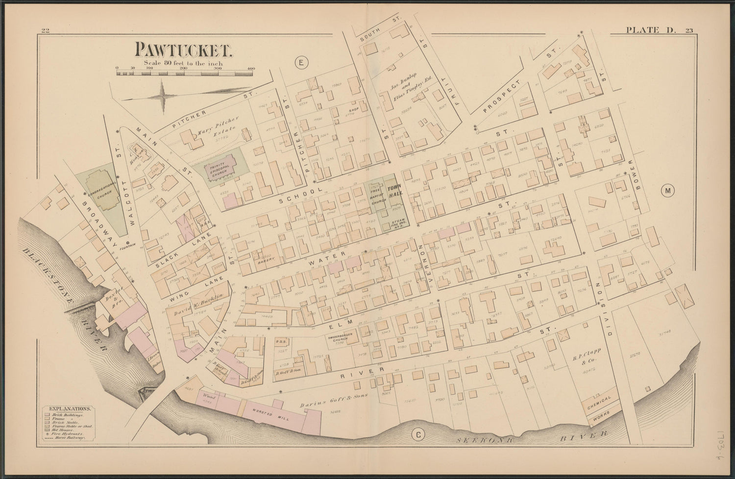 Image 7 of Atlas of the Town of Pawtucket, R.I. (maps Only) from Atlas of the Town of Pawtucket, R.I 1880 by Relic Map Company