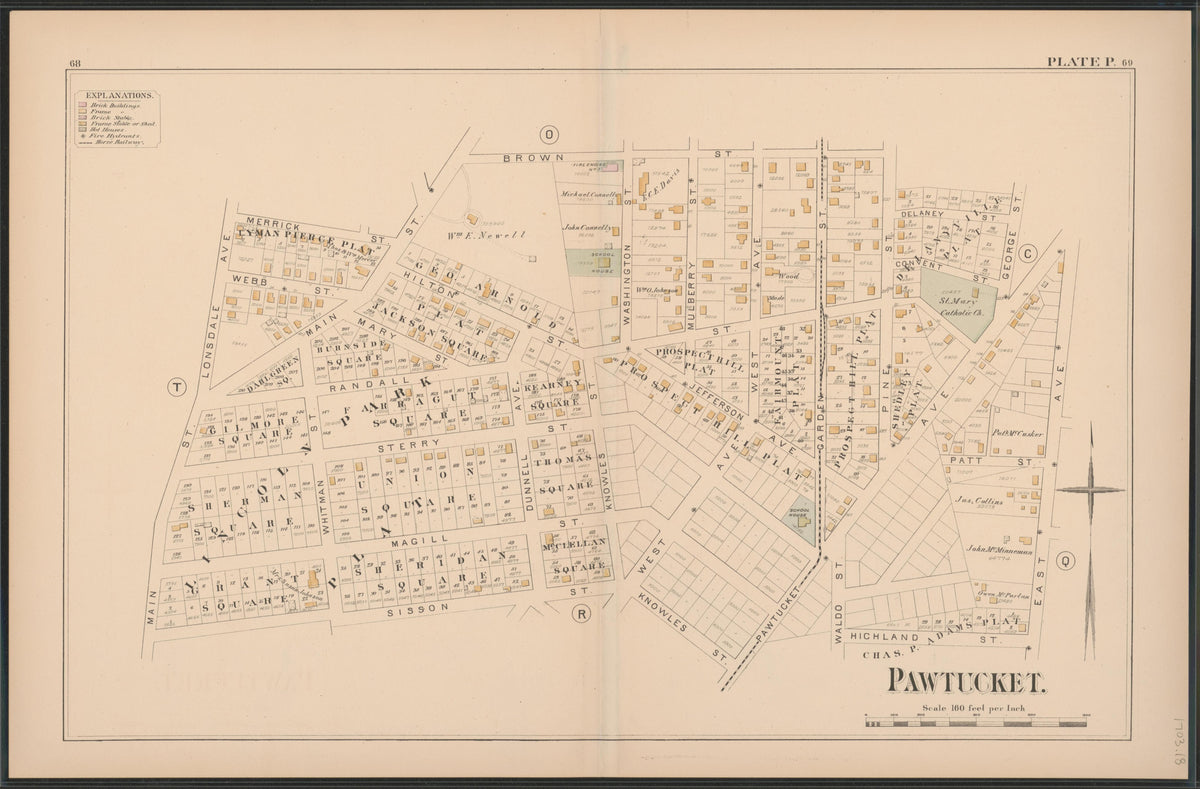Image 19 of Atlas of the Town of Pawtucket, R.I. (maps Only) from Atlas of the Town of Pawtucket, R.I 1880 by Relic Map Company