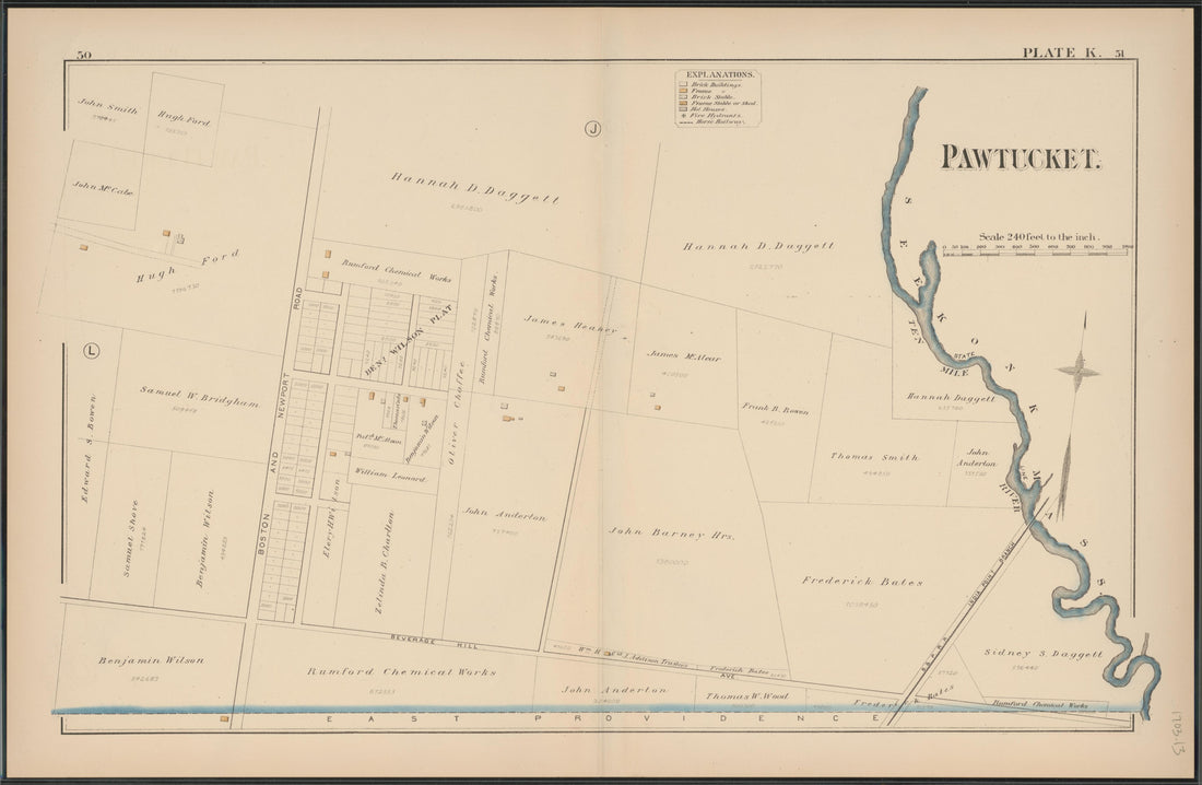 Image 14 of Atlas of the Town of Pawtucket, R.I. (maps Only) from Atlas of the Town of Pawtucket, R.I 1880 by Relic Map Company