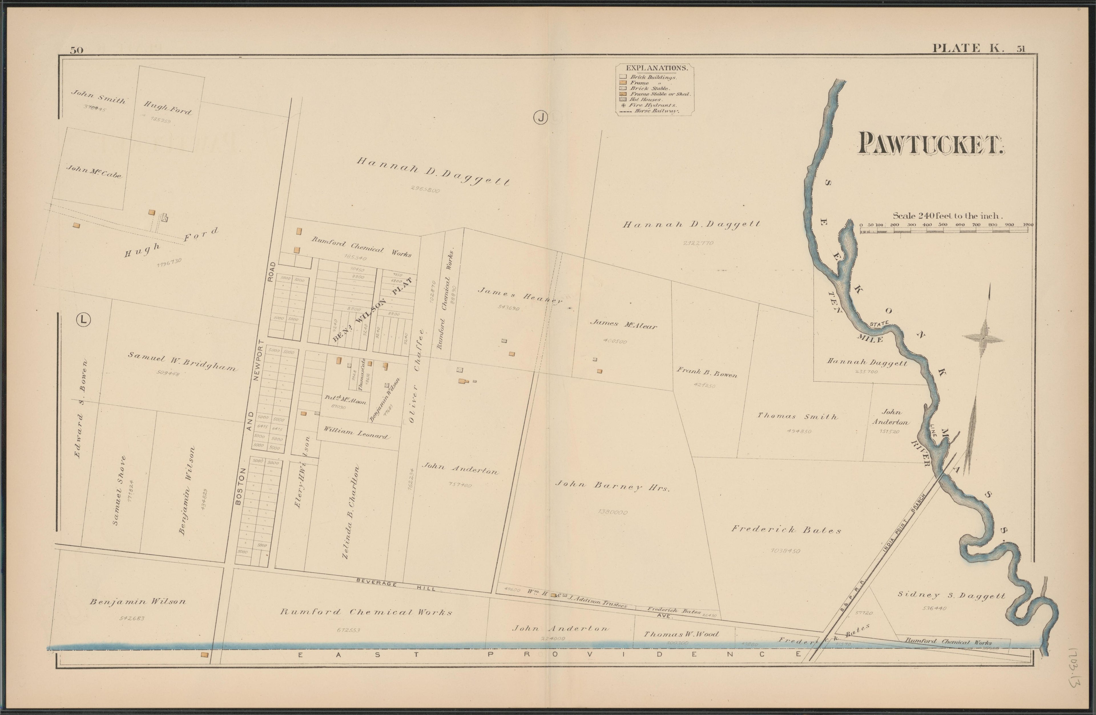 Image 14 of Atlas of the Town of Pawtucket, R.I. (maps Only) from Atlas of the Town of Pawtucket, R.I 1880 by Relic Map Company