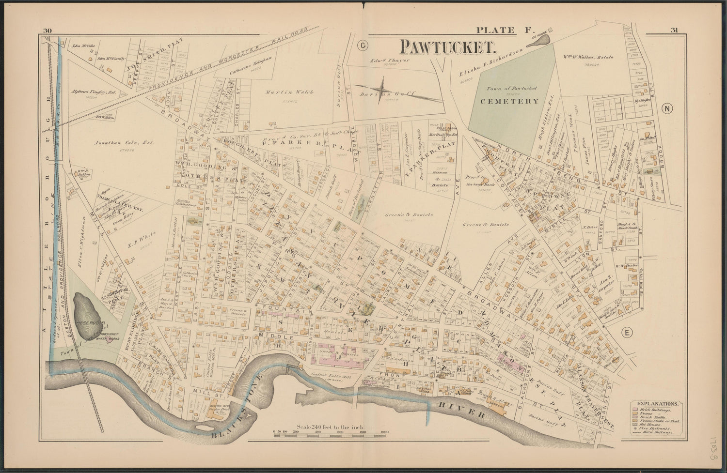 Image 9 of Atlas of the Town of Pawtucket, R.I. (maps Only) from Atlas of the Town of Pawtucket, R.I 1880 by Relic Map Company