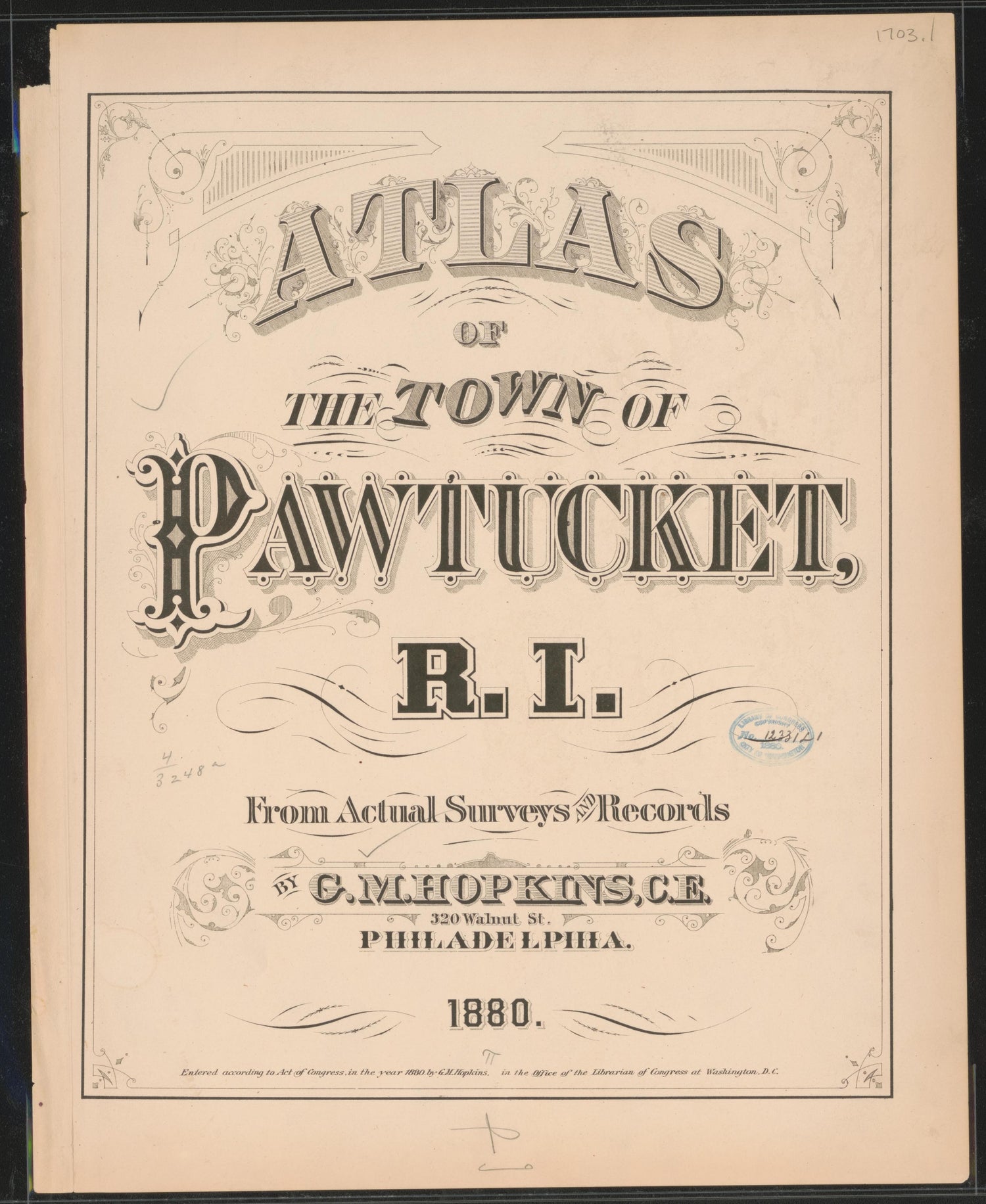 Image 2 of Atlas of the Town of Pawtucket, R.I. (maps Only) from Atlas of the Town of Pawtucket, R.I 1880 by Relic Map Company