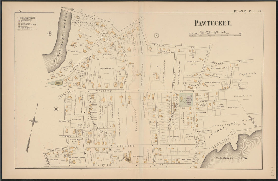Image 8 of Atlas of the Town of Pawtucket, R.I. (maps Only) from Atlas of the Town of Pawtucket, R.I 1880 by Relic Map Company