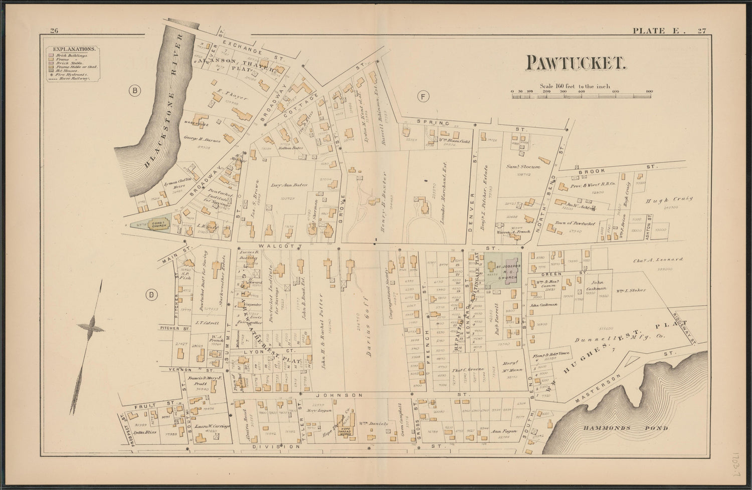 Image 8 of Atlas of the Town of Pawtucket, R.I. (maps Only) from Atlas of the Town of Pawtucket, R.I 1880 by Relic Map Company