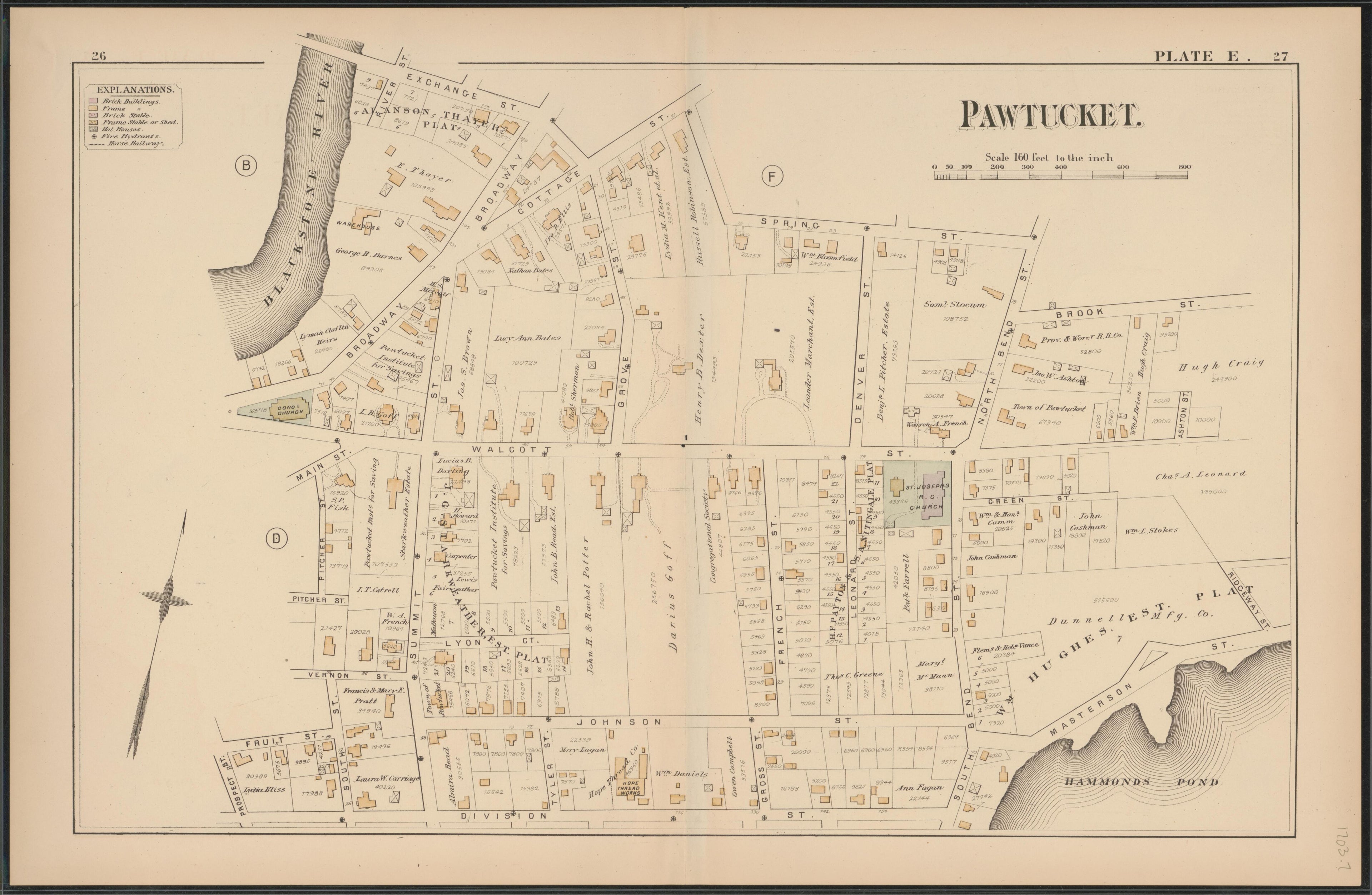 Image 8 of Atlas of the Town of Pawtucket, R.I. (maps Only) from Atlas of the Town of Pawtucket, R.I 1880 by Relic Map Company