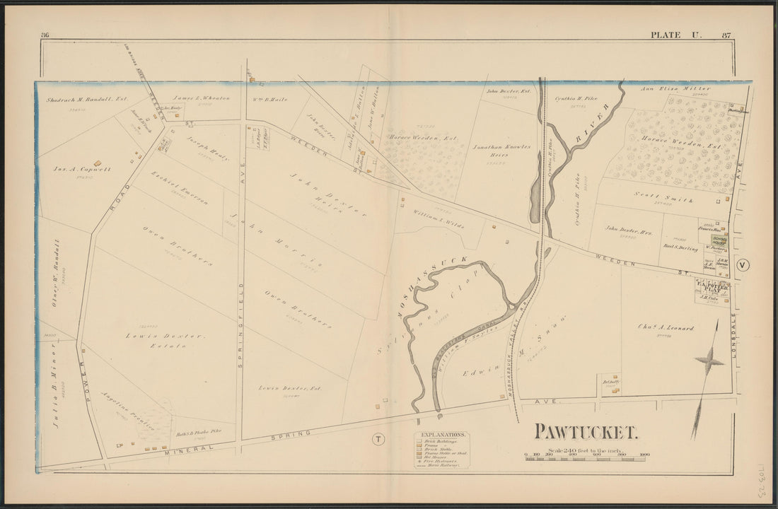 Image 24 of Atlas of the Town of Pawtucket, R.I. (maps Only) from Atlas of the Town of Pawtucket, R.I 1880 by Relic Map Company