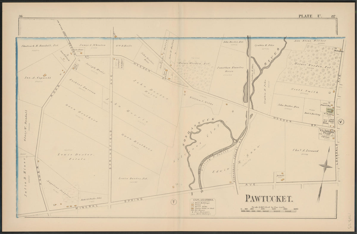 Image 24 of Atlas of the Town of Pawtucket, R.I. (maps Only) from Atlas of the Town of Pawtucket, R.I 1880 by Relic Map Company