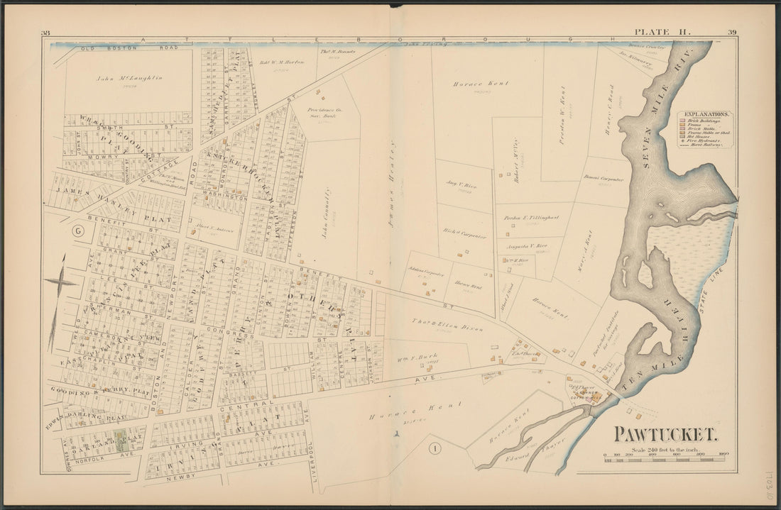 This old map of Pawtucket, Rhode Island,  was created by Hopkins, Griffith Morgan in 1880