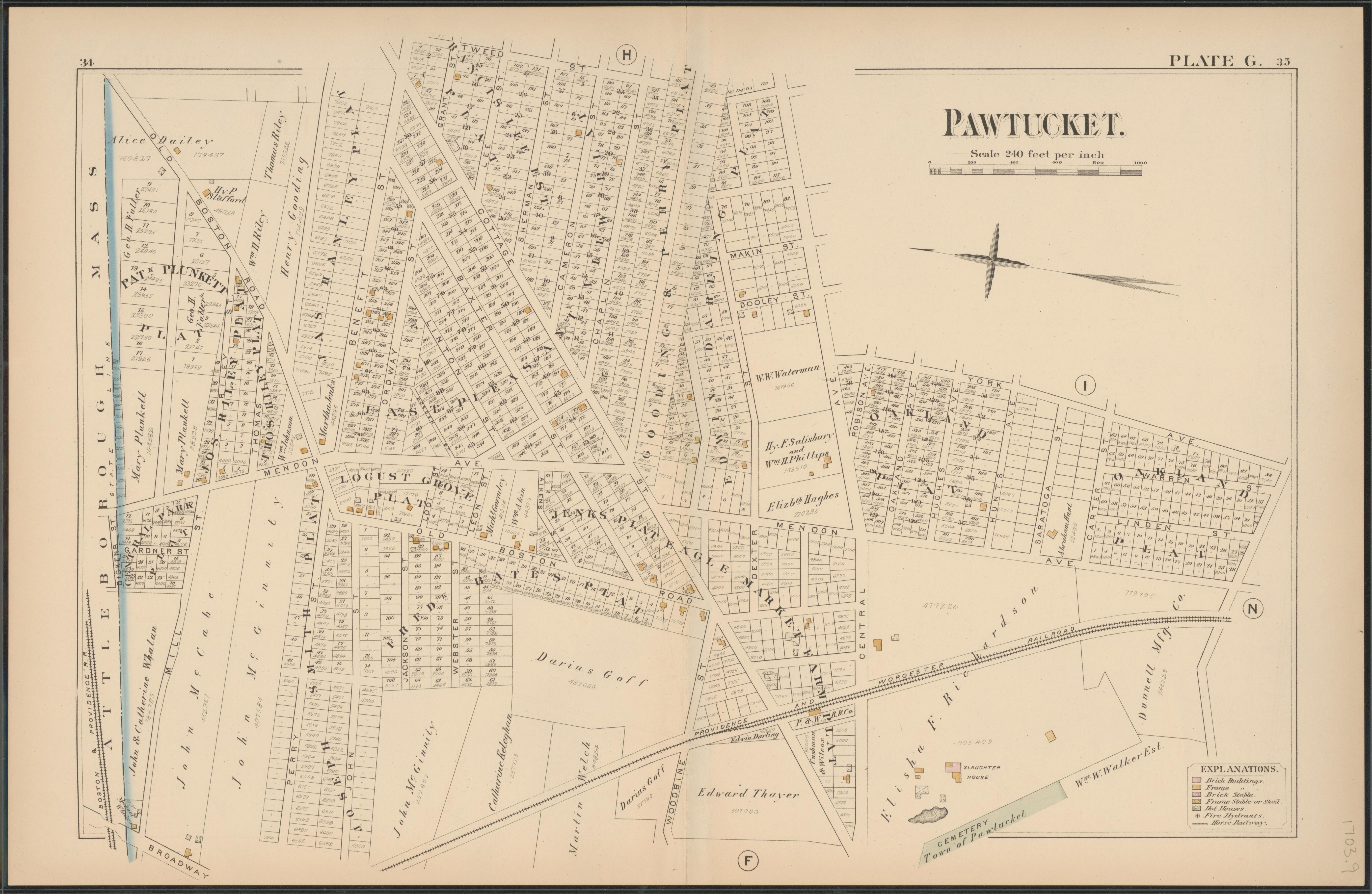 Image 10 of Atlas of the Town of Pawtucket, R.I. (maps Only) from Atlas of the Town of Pawtucket, R.I 1880 by Relic Map Company