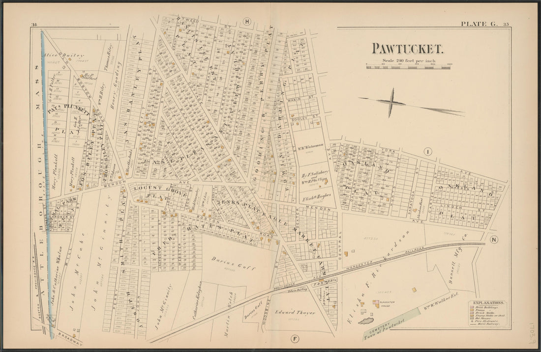 This old map of Pawtucket, Rhode Island,  was created by Hopkins, Griffith Morgan in 1880