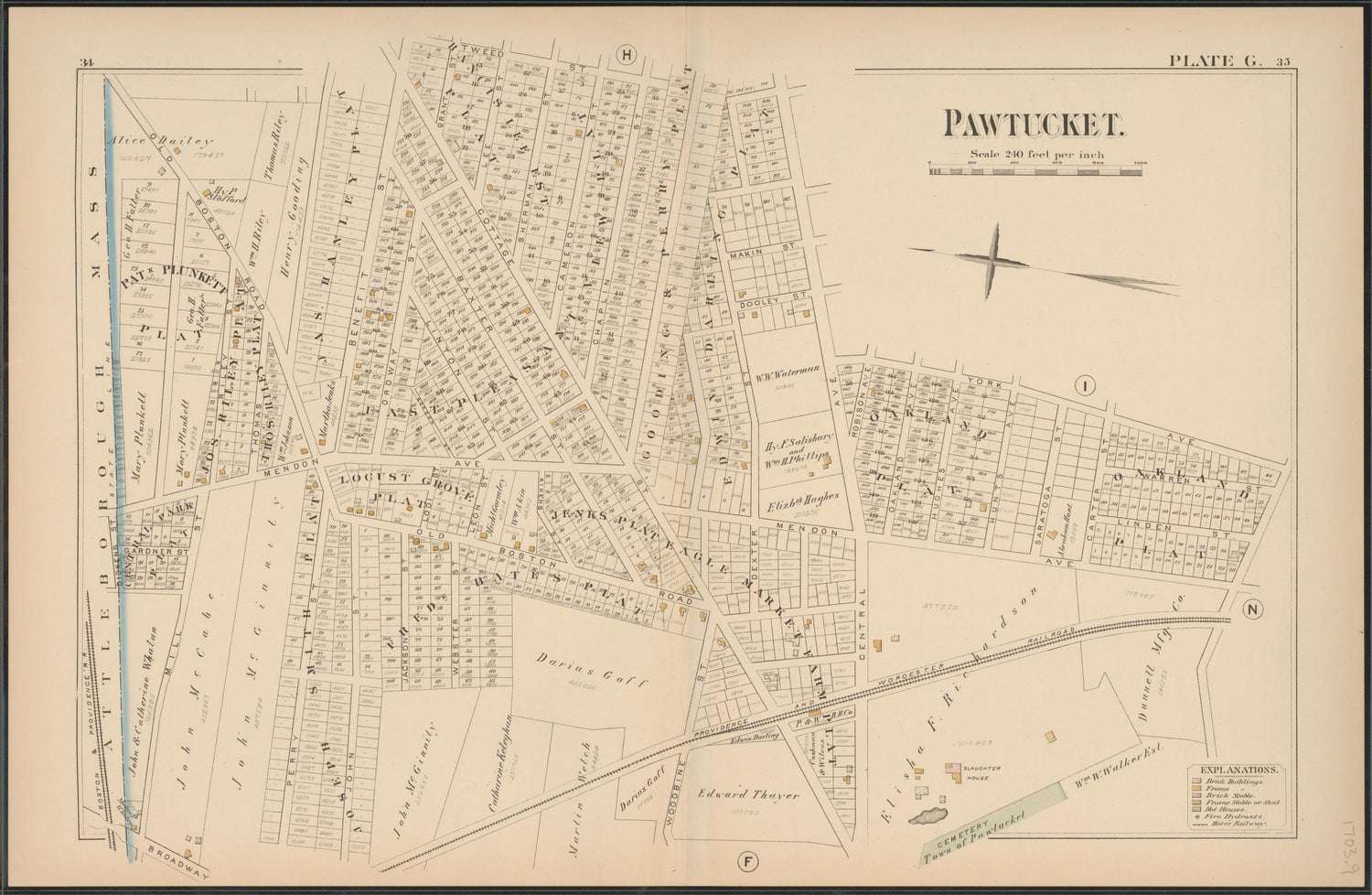 Image 10 of Atlas of the Town of Pawtucket, R.I. (maps Only) from Atlas of the Town of Pawtucket, R.I 1880 by Relic Map Company
