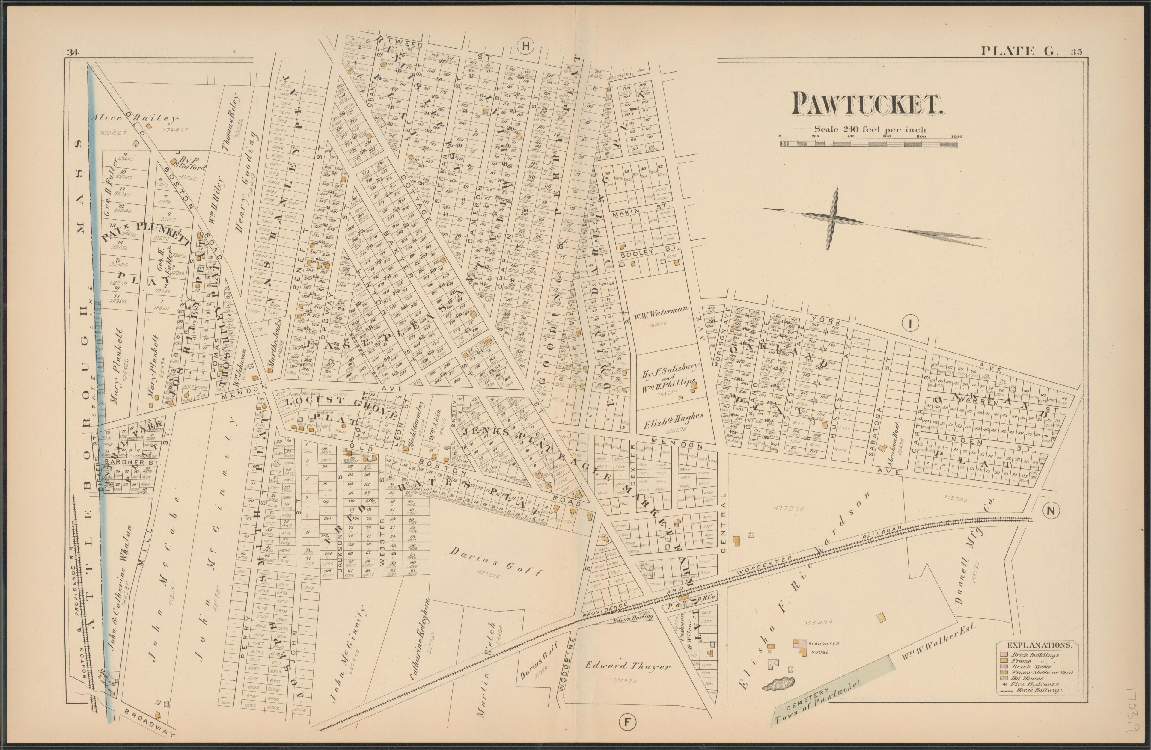 Image 10 of Atlas of the Town of Pawtucket, R.I. (maps Only) from Atlas of the Town of Pawtucket, R.I 1880 by Relic Map Company