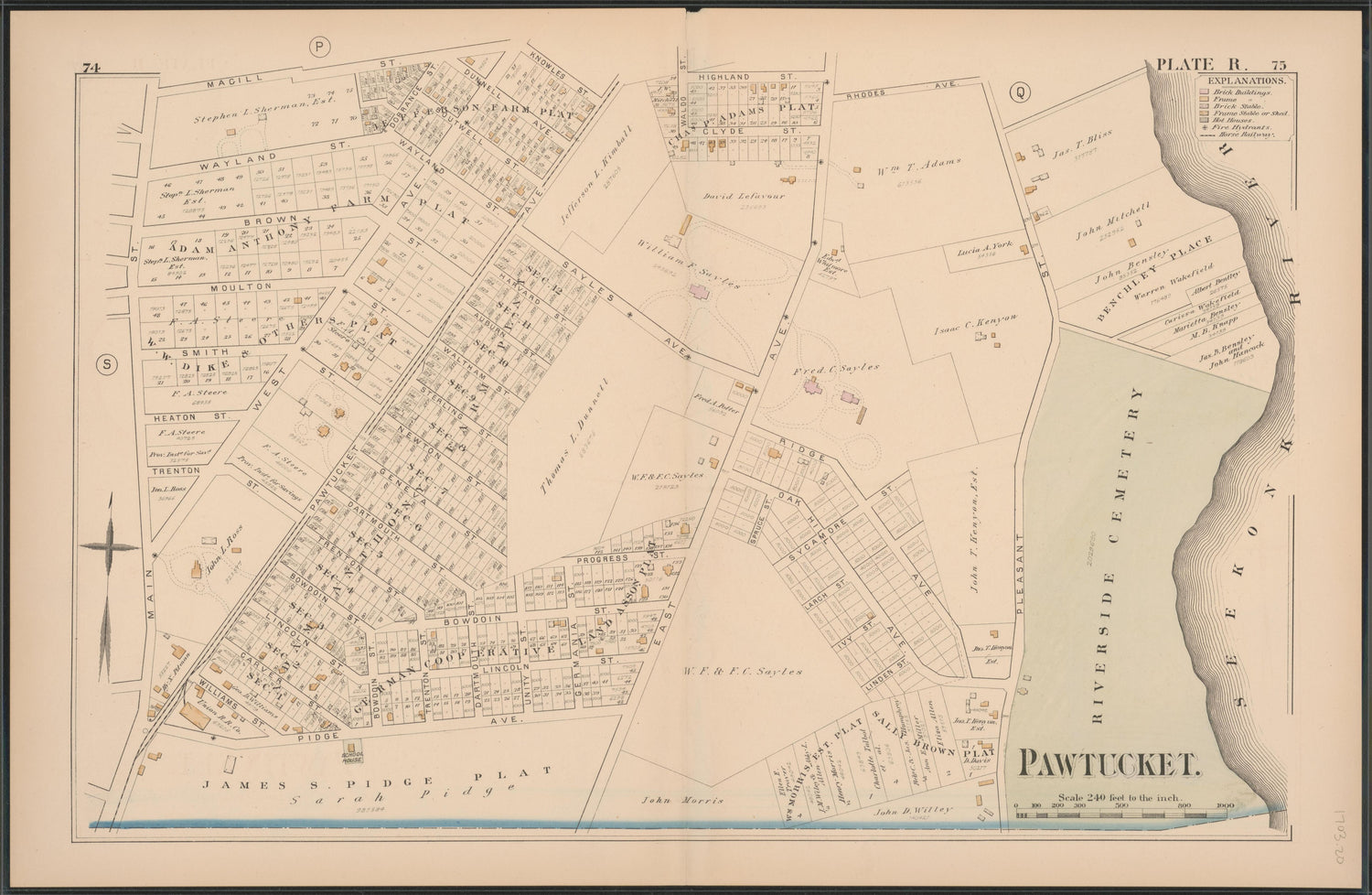 Image 21 of Atlas of the Town of Pawtucket, R.I. (maps Only) from Atlas of the Town of Pawtucket, R.I 1880 by Relic Map Company