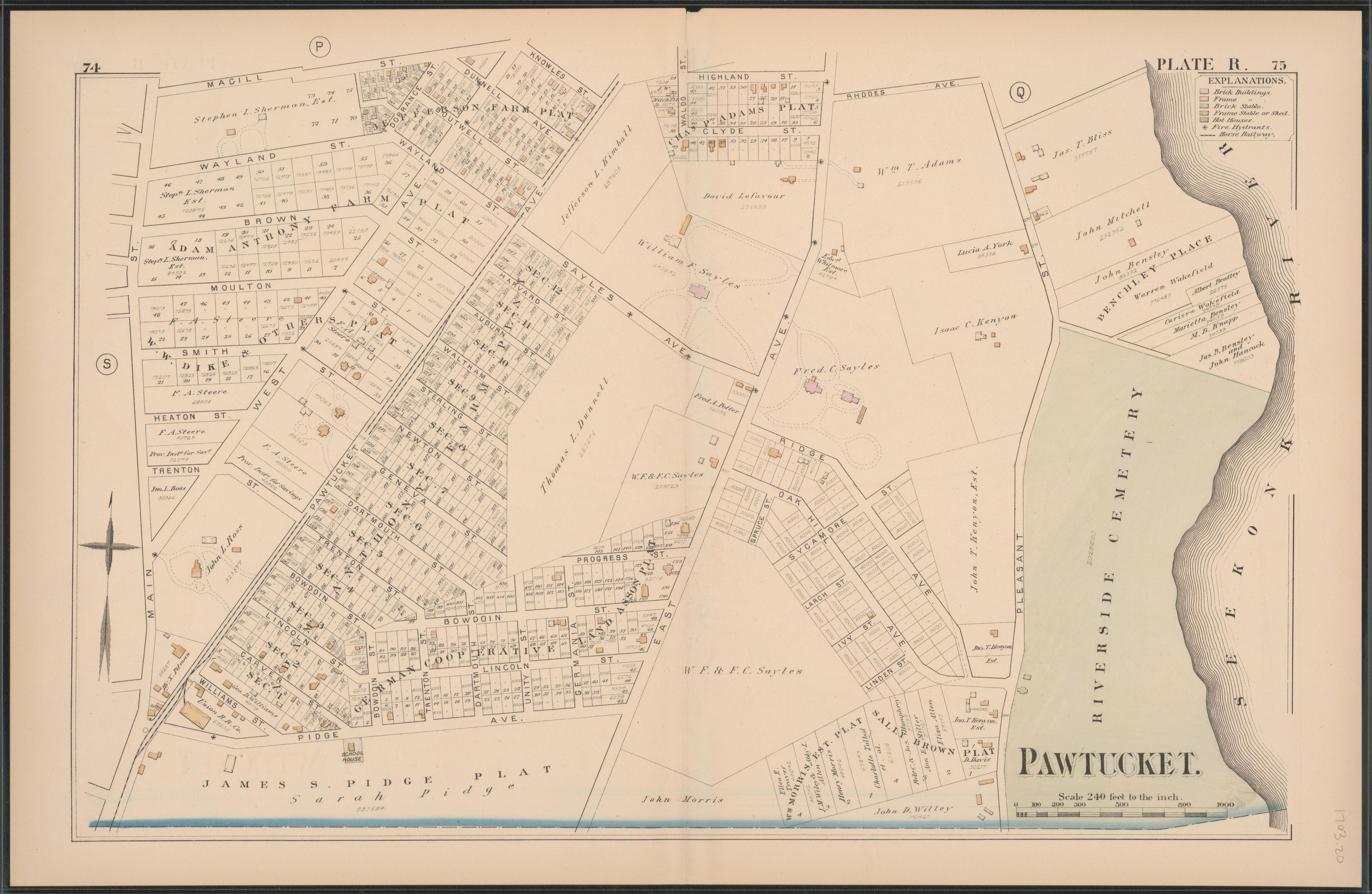 Image 21 of Atlas of the Town of Pawtucket, R.I. (maps Only) from Atlas of the Town of Pawtucket, R.I 1880 by Relic Map Company