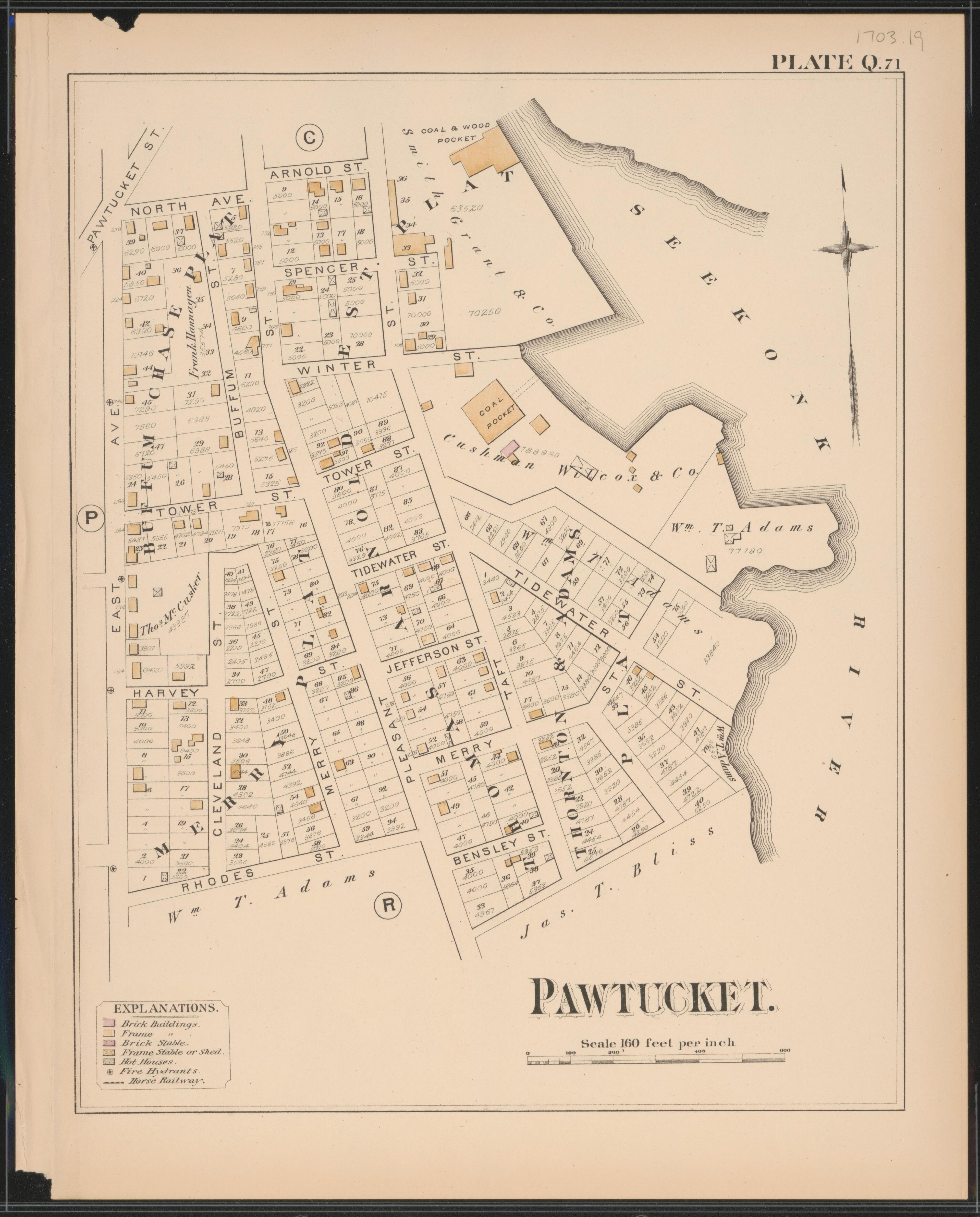 Image 20 of Atlas of the Town of Pawtucket, R.I. (maps Only) from Atlas of the Town of Pawtucket, R.I 1880 by Relic Map Company