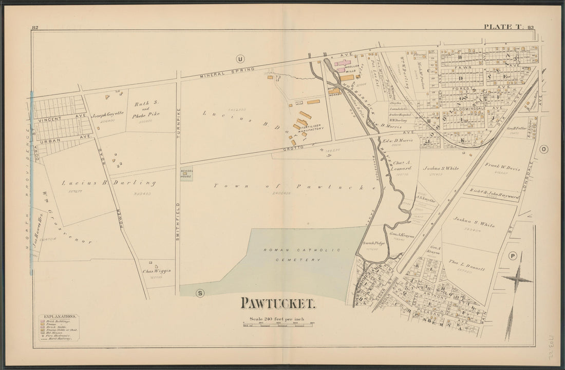 This old map of Pawtucket, Rhode Island,  was created by Hopkins, Griffith Morgan in 1880