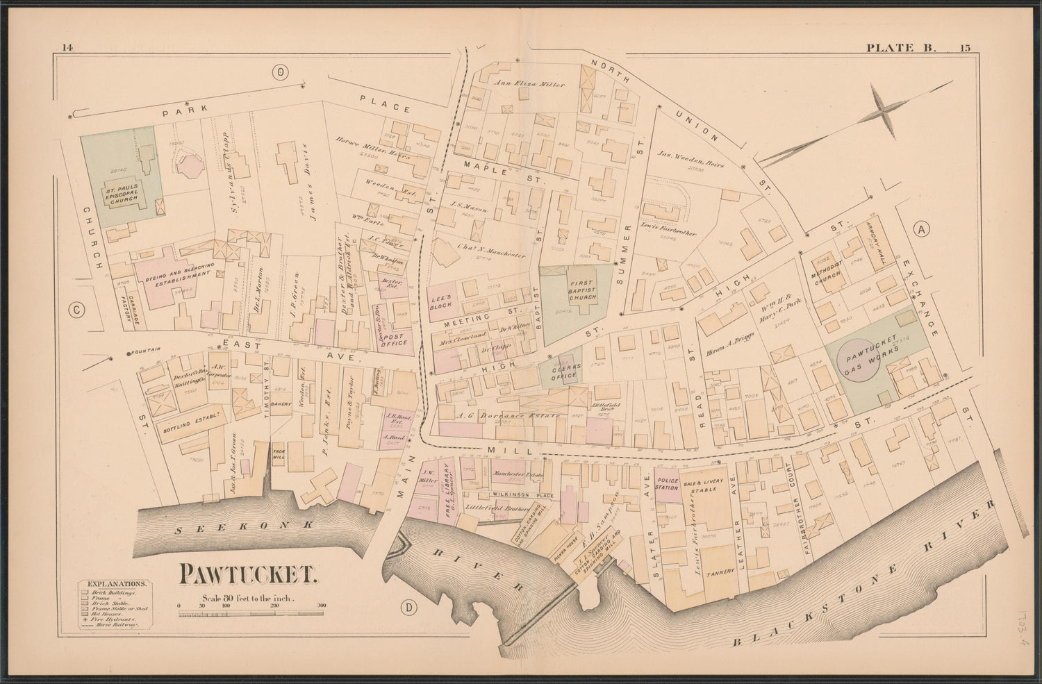Image 5 of Atlas of the Town of Pawtucket, R.I. (maps Only) from Atlas of the Town of Pawtucket, R.I 1880 by Relic Map Company