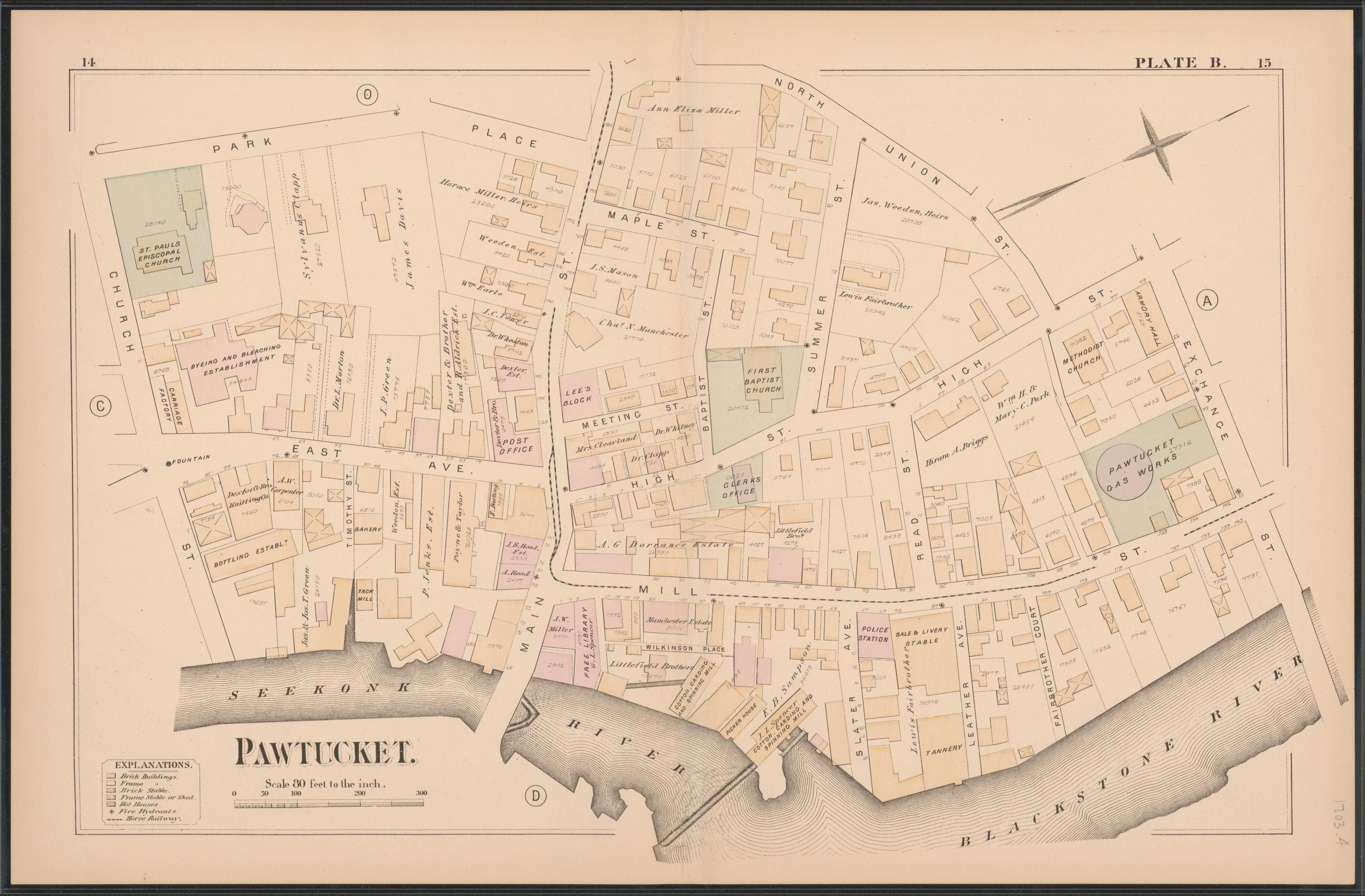 Image 5 of Atlas of the Town of Pawtucket, R.I. (maps Only) from Atlas of the Town of Pawtucket, R.I 1880 by Relic Map Company