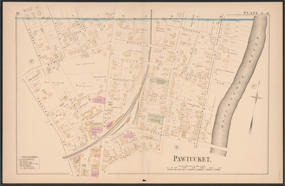 This old map of Pawtucket, Rhode Island,  was created by Hopkins, Griffith Morgan in 1880