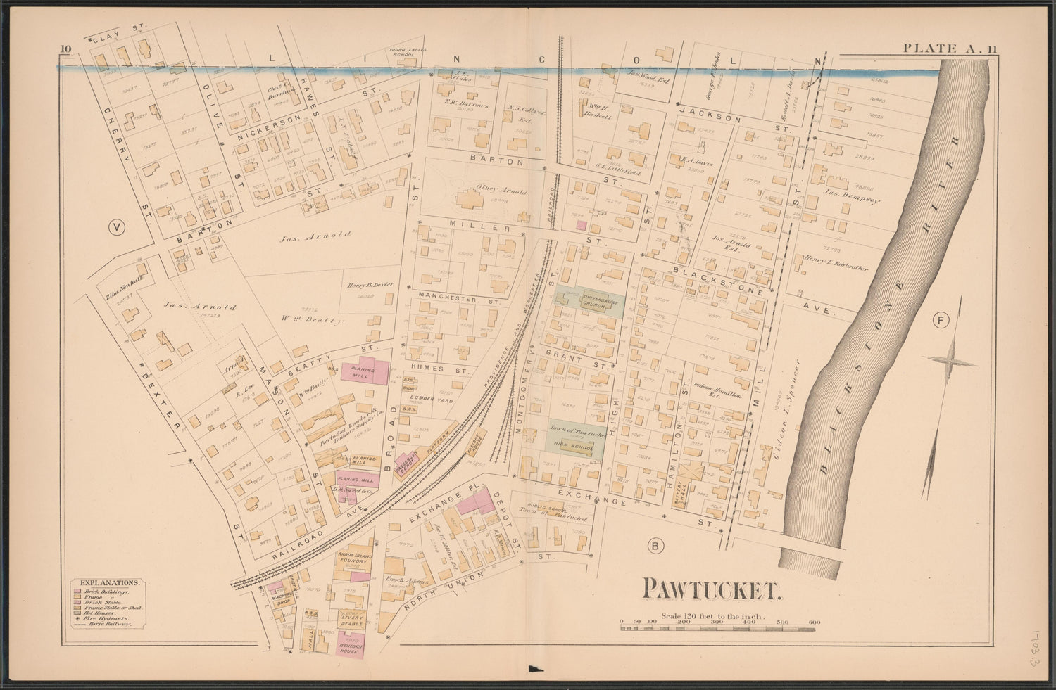Image 4 of Atlas of the Town of Pawtucket, R.I. (maps Only) from Atlas of the Town of Pawtucket, R.I 1880 by Relic Map Company