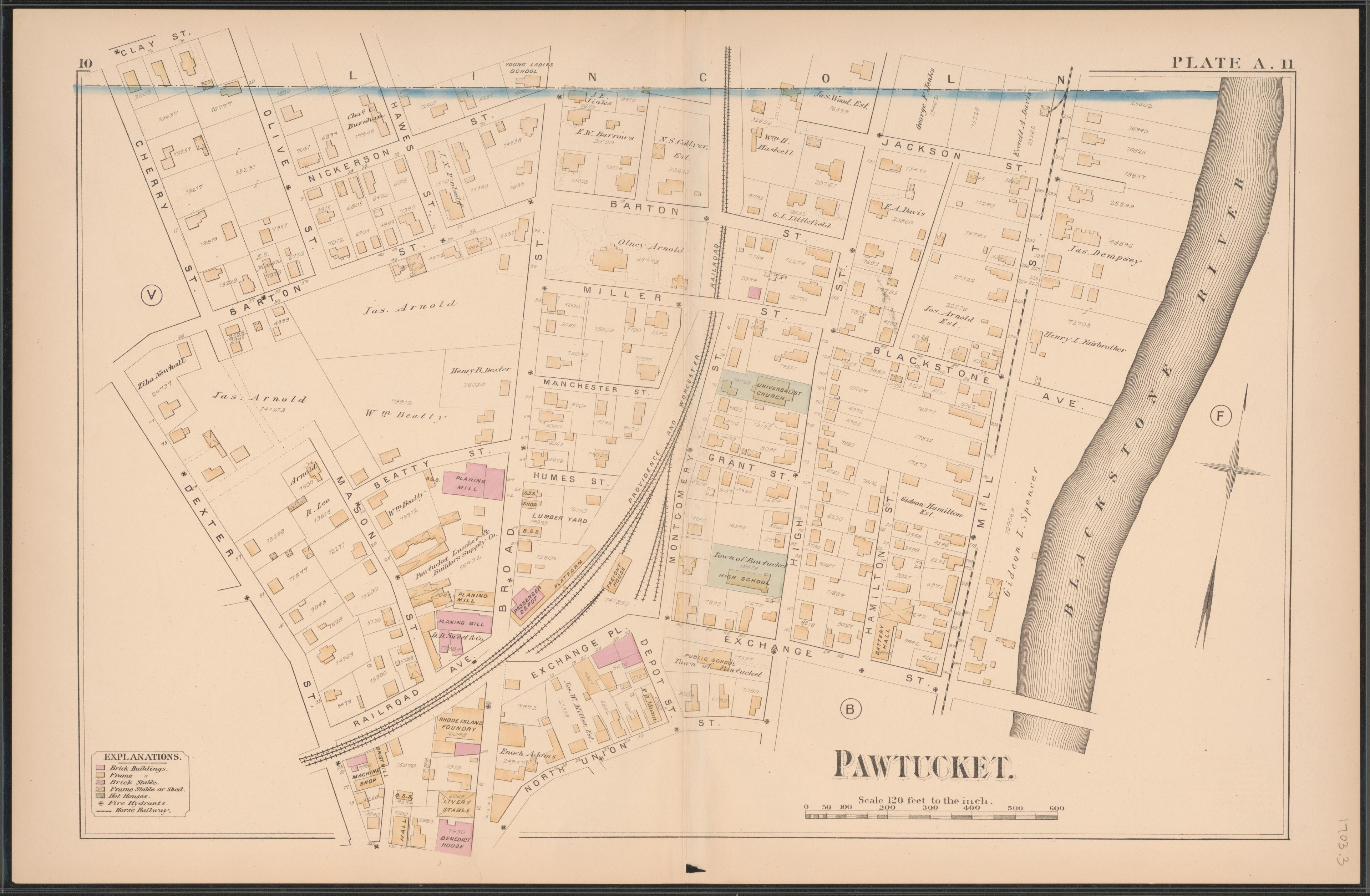 Image 4 of Atlas of the Town of Pawtucket, R.I. (maps Only) from Atlas of the Town of Pawtucket, R.I 1880 by Relic Map Company