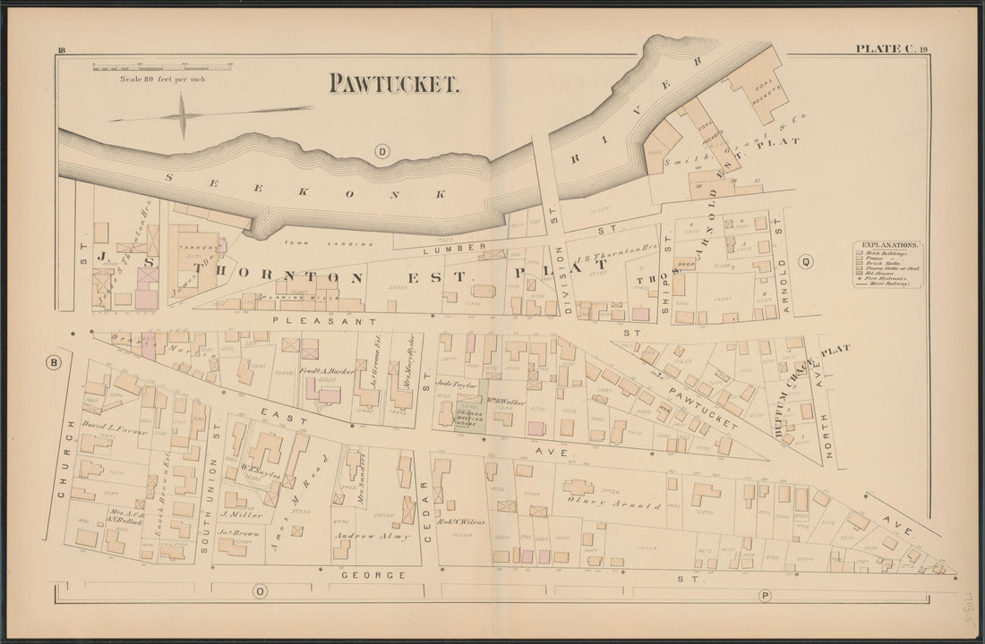 This old map of Pawtucket, Rhode Island,  was created by Hopkins, Griffith Morgan in 1880