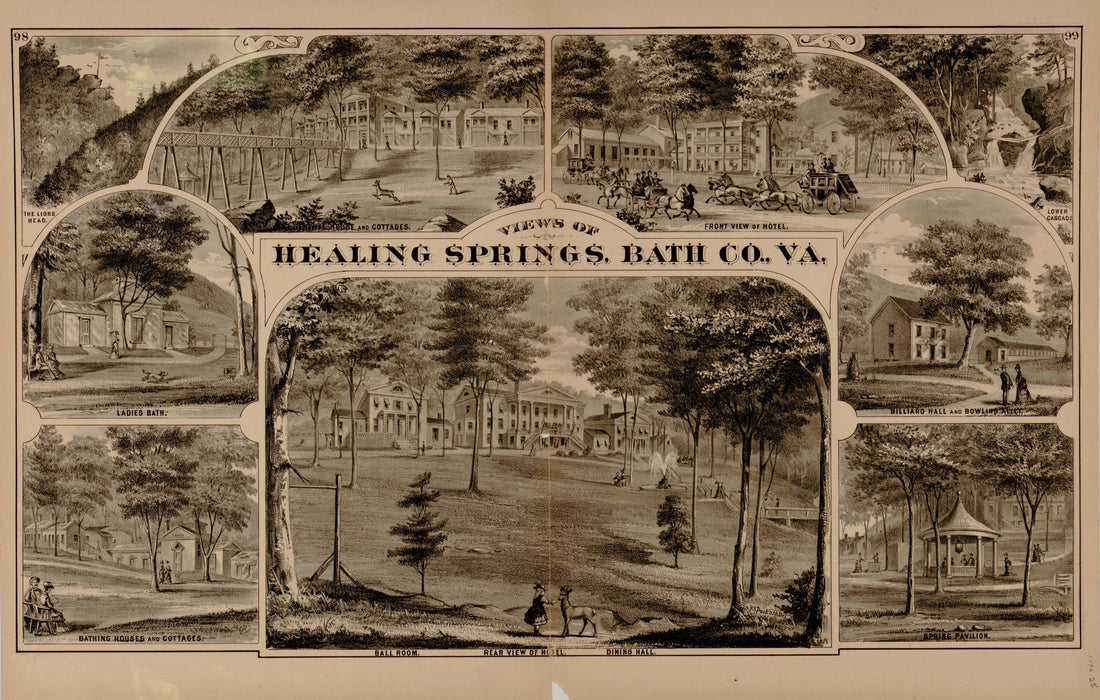 Healing Springs Bath County from Illustrated Atlas of the City of Richmond, Va 1877 by Relic Map Company