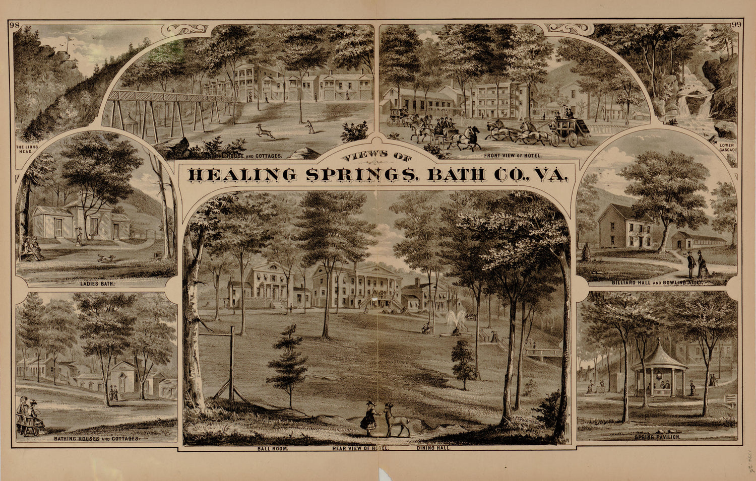 Healing Springs Bath County from Illustrated Atlas of the City of Richmond, Va 1877 by Relic Map Company