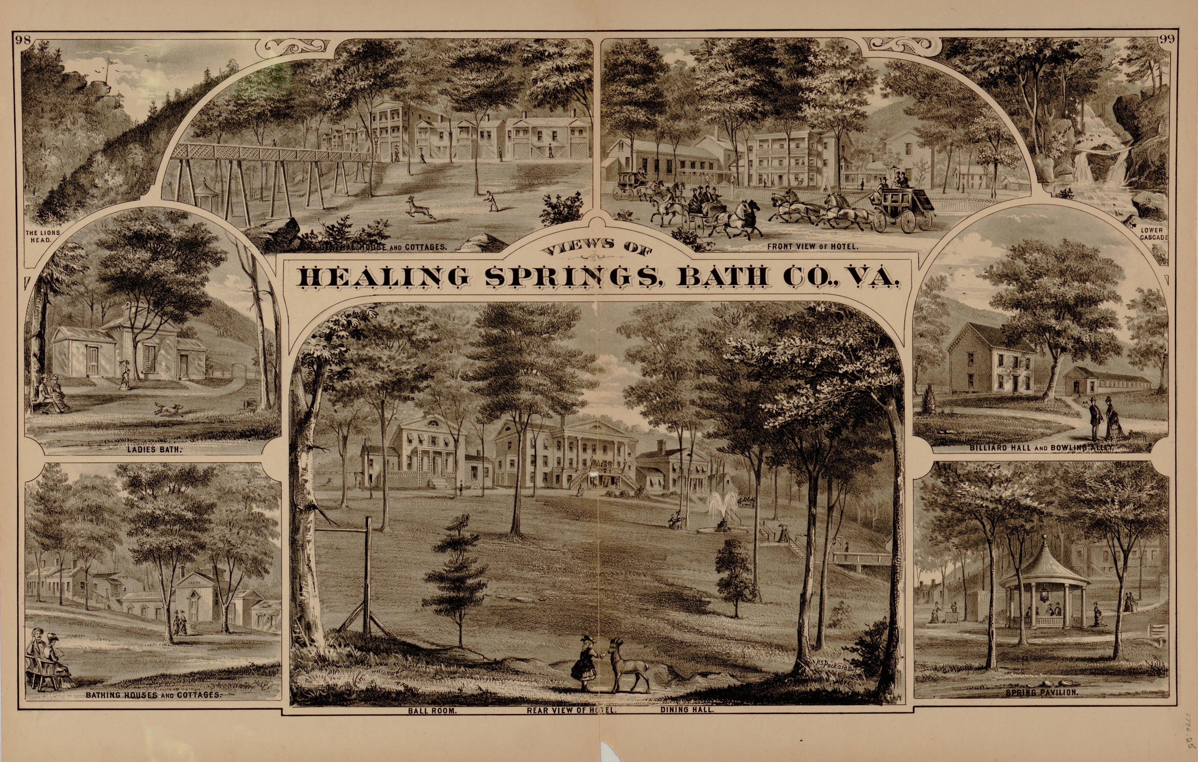 Healing Springs Bath County from Illustrated Atlas of the City of Richmond, Va 1877 by Relic Map Company