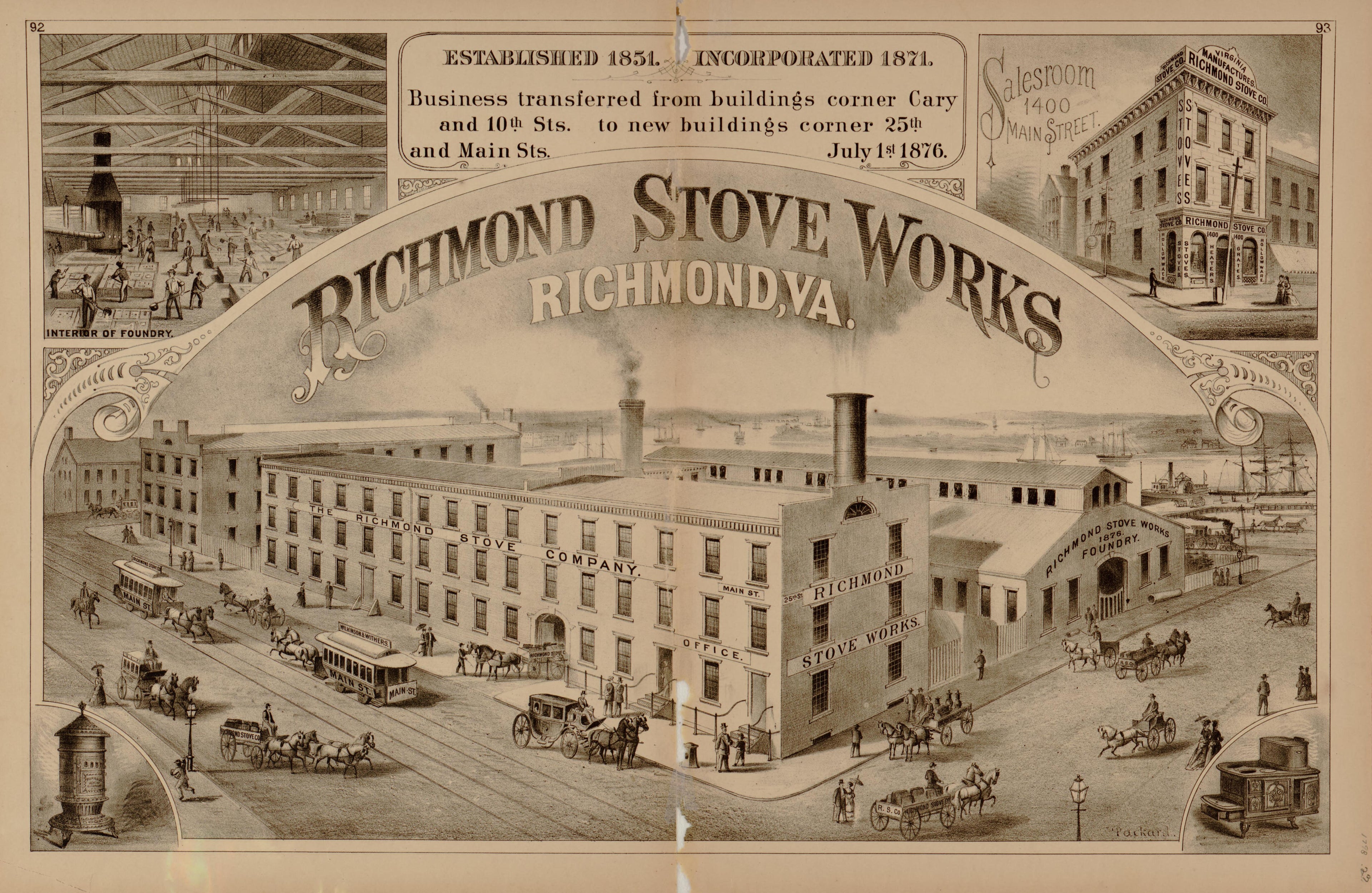 Richmond Stove Works from Illustrated Atlas of the City of Richmond, Va 1877 by Relic Map Company
