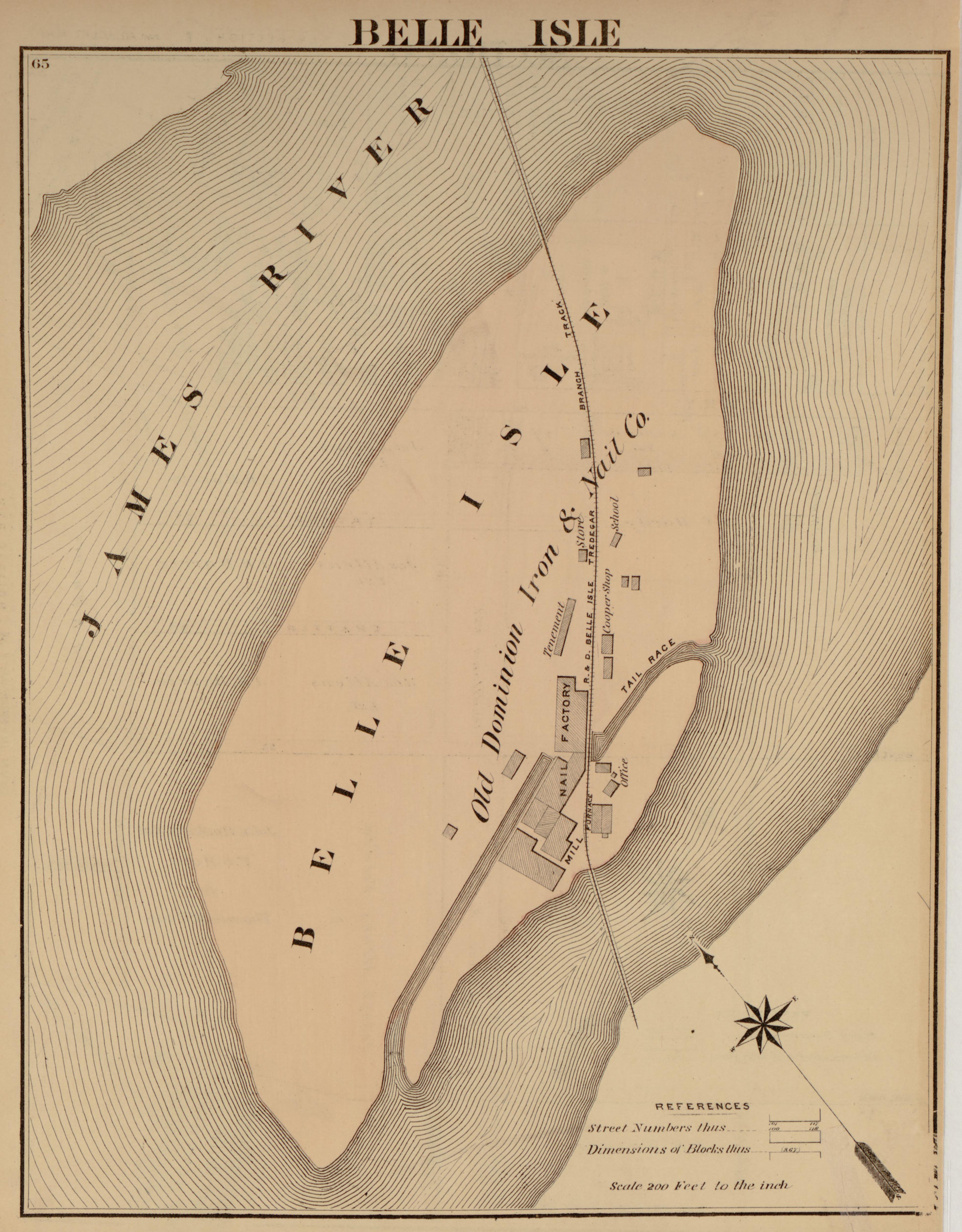 Belle Island from Illustrated Atlas of the City of Richmond, Va 1877 by Relic Map Company