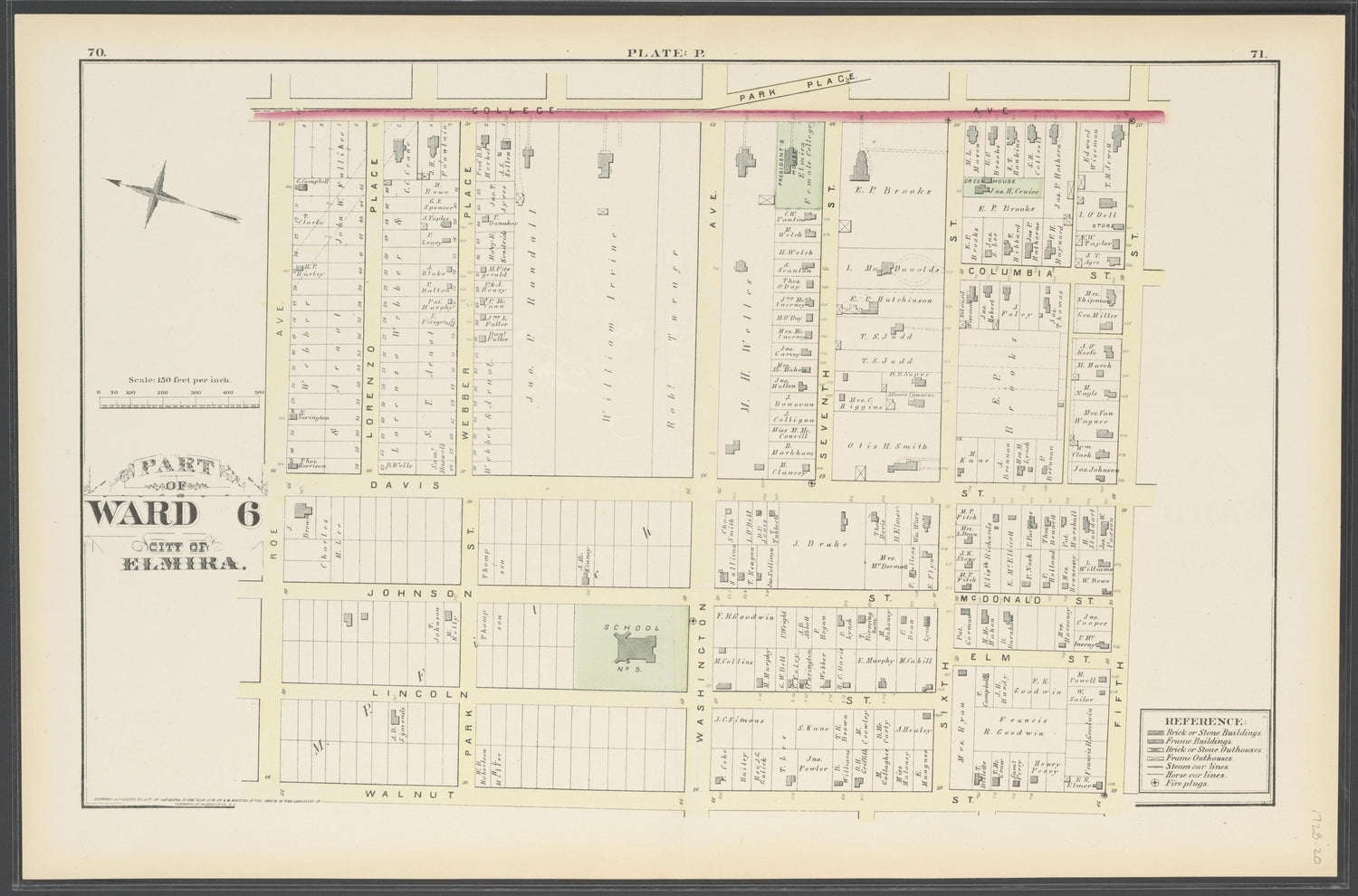 Image 22 of City Atlas of Elmira, New York (maps Only) from City Atlas of Elmira, New York : from Official Records, Private Plans and Actual Surveys, Based Upon Plans Deposited In the Department of Surveys 1876 by Relic Map Company
