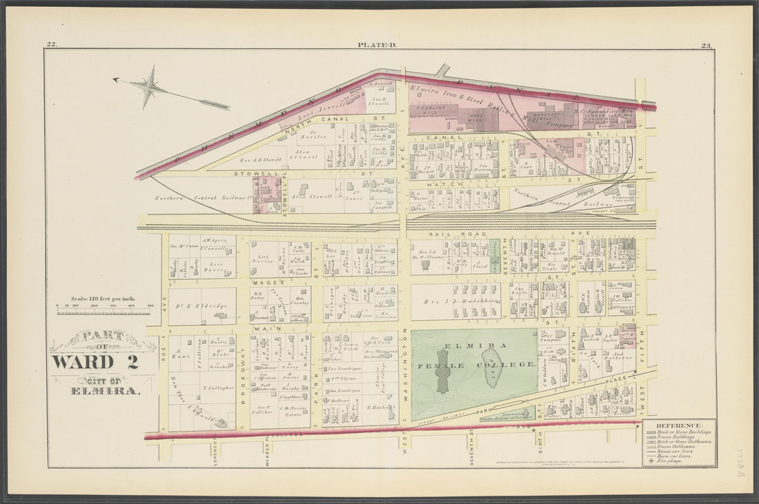 Image 10 of City Atlas of Elmira, New York (maps Only) from City Atlas of Elmira, New York : from Official Records, Private Plans and Actual Surveys, Based Upon Plans Deposited In the Department of Surveys 1876 by Relic Map Company