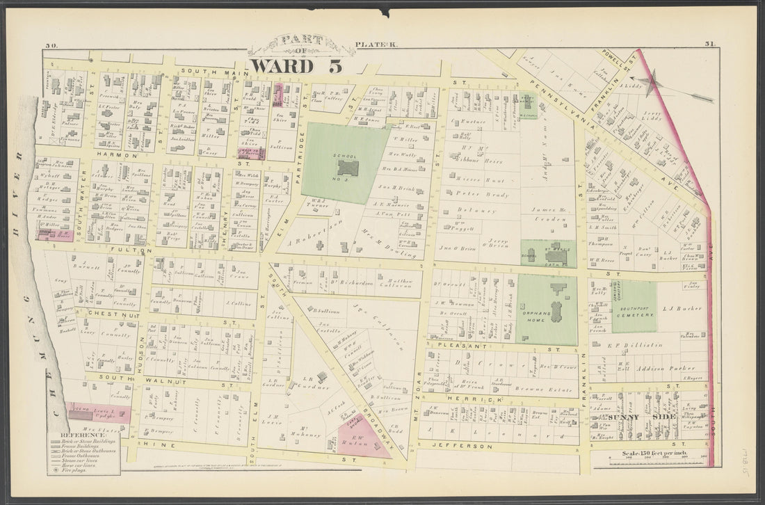 Image 17 of City Atlas of Elmira, New York (maps Only) from City Atlas of Elmira, New York : from Official Records, Private Plans and Actual Surveys, Based Upon Plans Deposited In the Department of Surveys 1876 by Relic Map Company