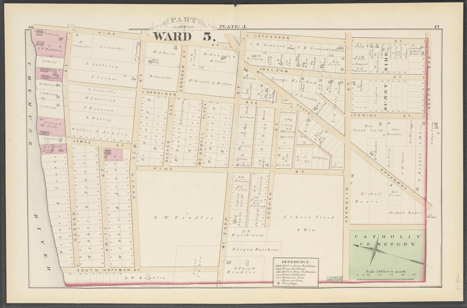 Image 16 of City Atlas of Elmira, New York (maps Only) from City Atlas of Elmira, New York : from Official Records, Private Plans and Actual Surveys, Based Upon Plans Deposited In the Department of Surveys 1876 by Relic Map Company