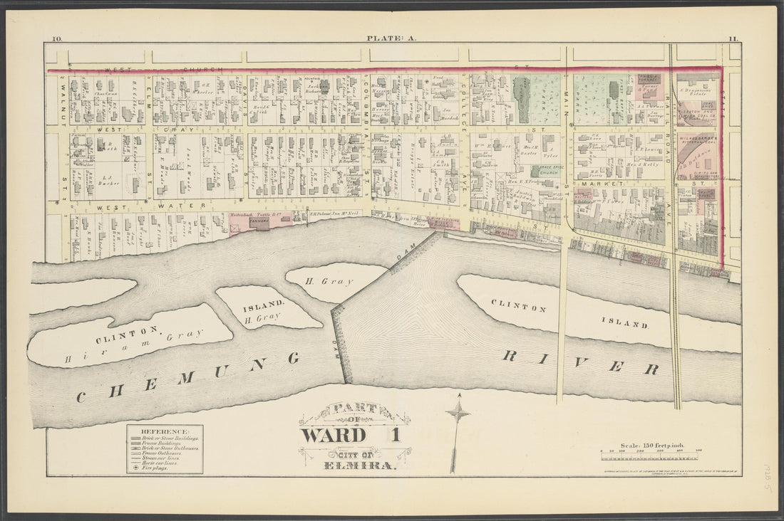 Image 7 of City Atlas of Elmira, New York (maps Only) from City Atlas of Elmira, New York : from Official Records, Private Plans and Actual Surveys, Based Upon Plans Deposited In the Department of Surveys 1876 by Relic Map Company