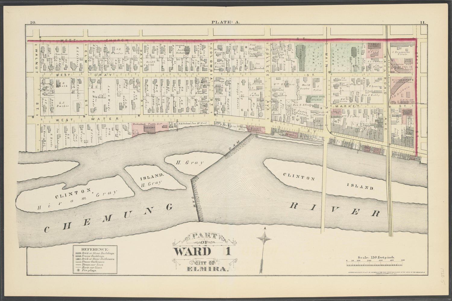 Image 7 of City Atlas of Elmira, New York (maps Only) from City Atlas of Elmira, New York : from Official Records, Private Plans and Actual Surveys, Based Upon Plans Deposited In the Department of Surveys 1876 by Relic Map Company