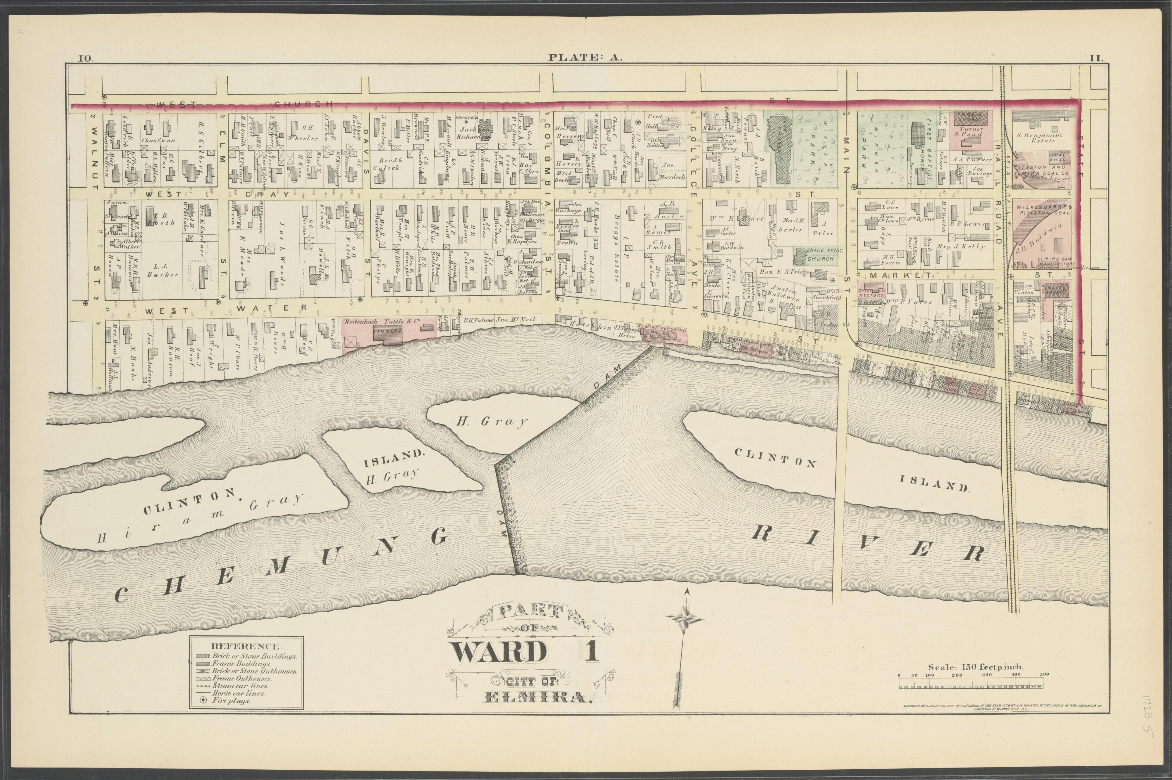 Image 7 of City Atlas of Elmira, New York (maps Only) from City Atlas of Elmira, New York : from Official Records, Private Plans and Actual Surveys, Based Upon Plans Deposited In the Department of Surveys 1876 by Relic Map Company