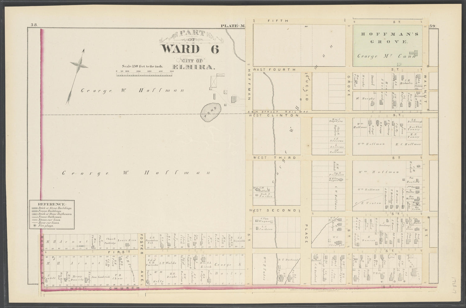 Image 19 of City Atlas of Elmira, New York (maps Only) from City Atlas of Elmira, New York : from Official Records, Private Plans and Actual Surveys, Based Upon Plans Deposited In the Department of Surveys 1876 by Relic Map Company