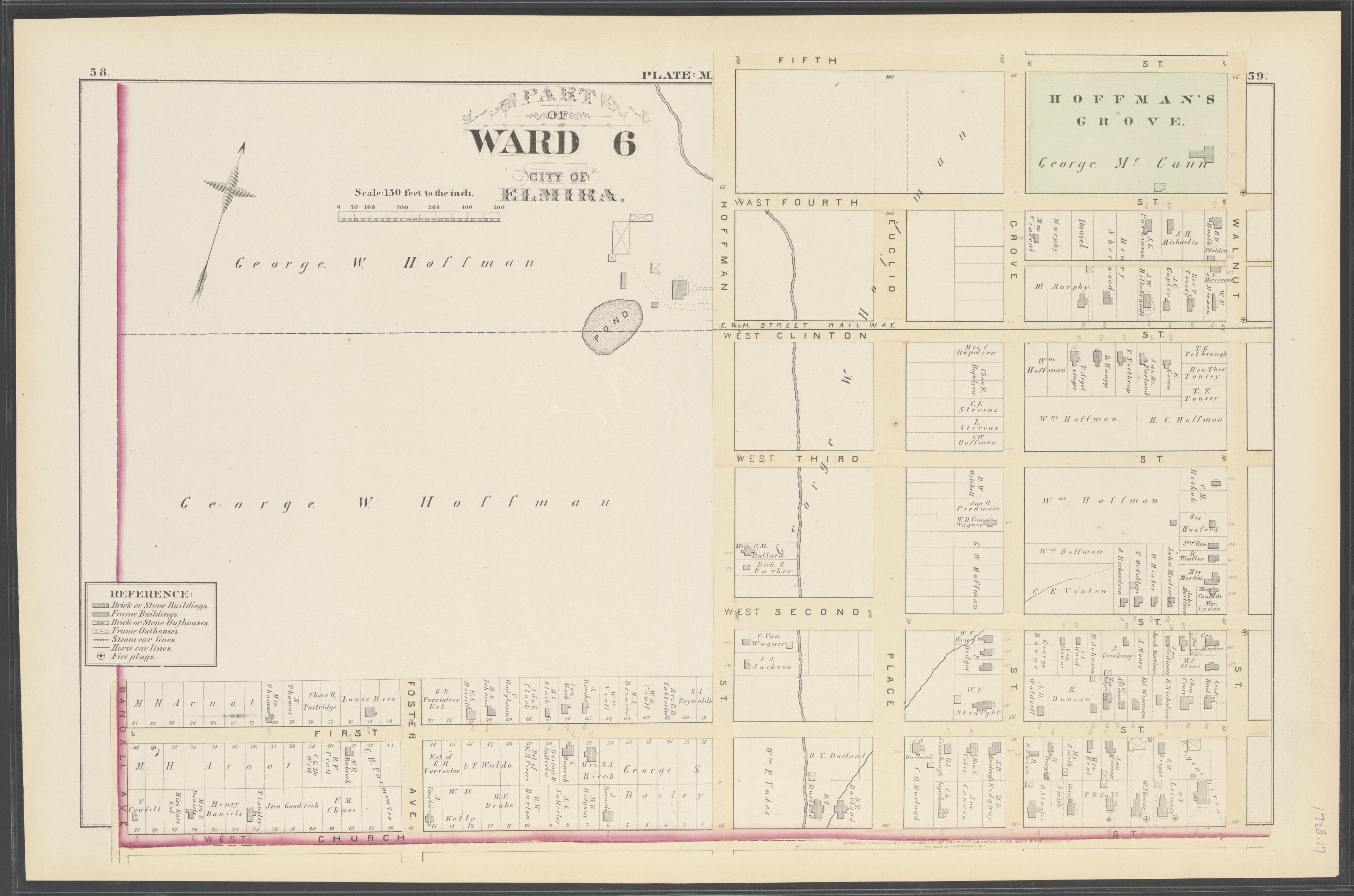 Image 19 of City Atlas of Elmira, New York (maps Only) from City Atlas of Elmira, New York : from Official Records, Private Plans and Actual Surveys, Based Upon Plans Deposited In the Department of Surveys 1876 by Relic Map Company