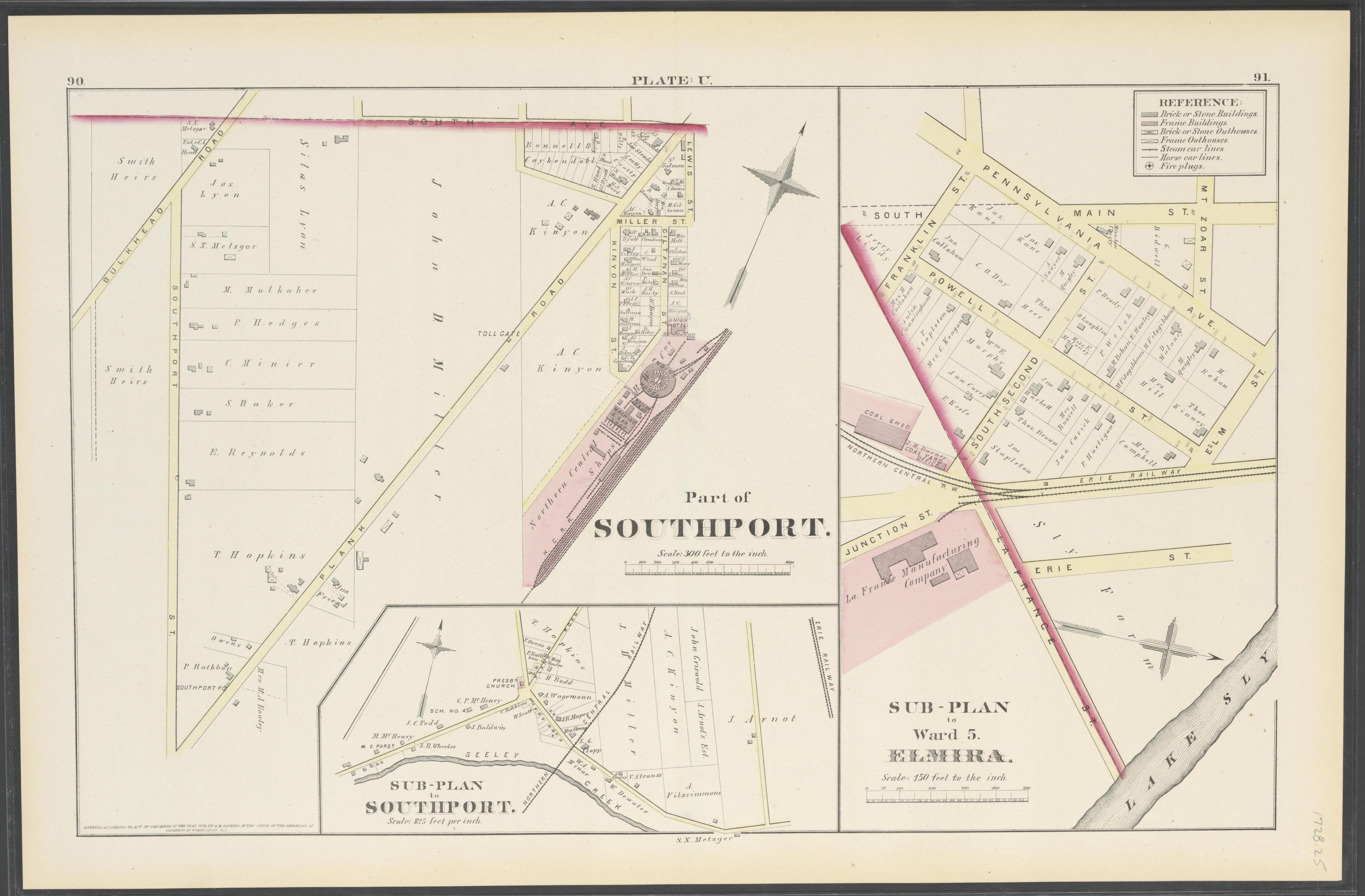 Image 27 of City Atlas of Elmira, New York (maps Only) from City Atlas of Elmira, New York : from Official Records, Private Plans and Actual Surveys, Based Upon Plans Deposited In the Department of Surveys 1876 by Relic Map Company